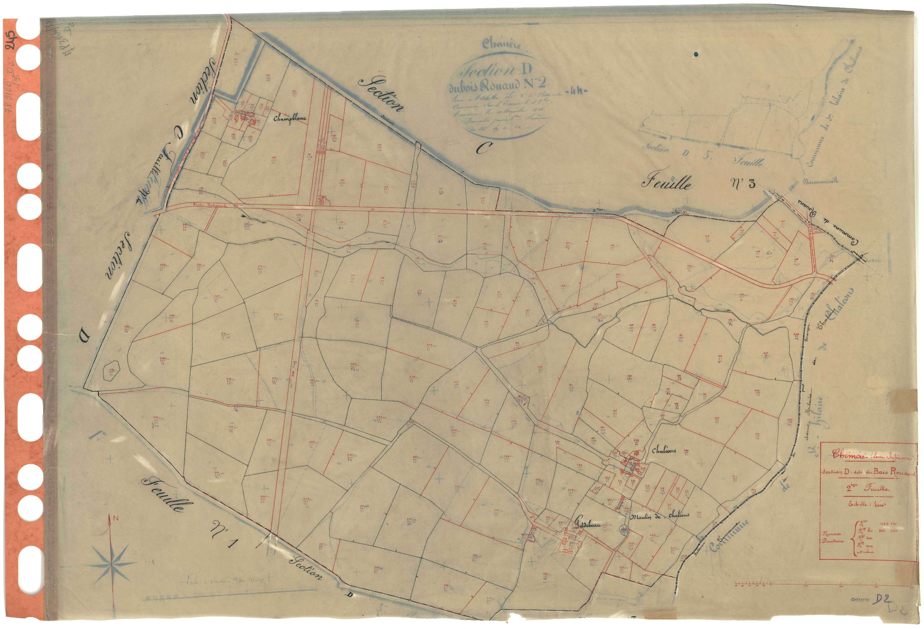 Chéméré - Section D2 Bois Rouaud (section du) . 115-290