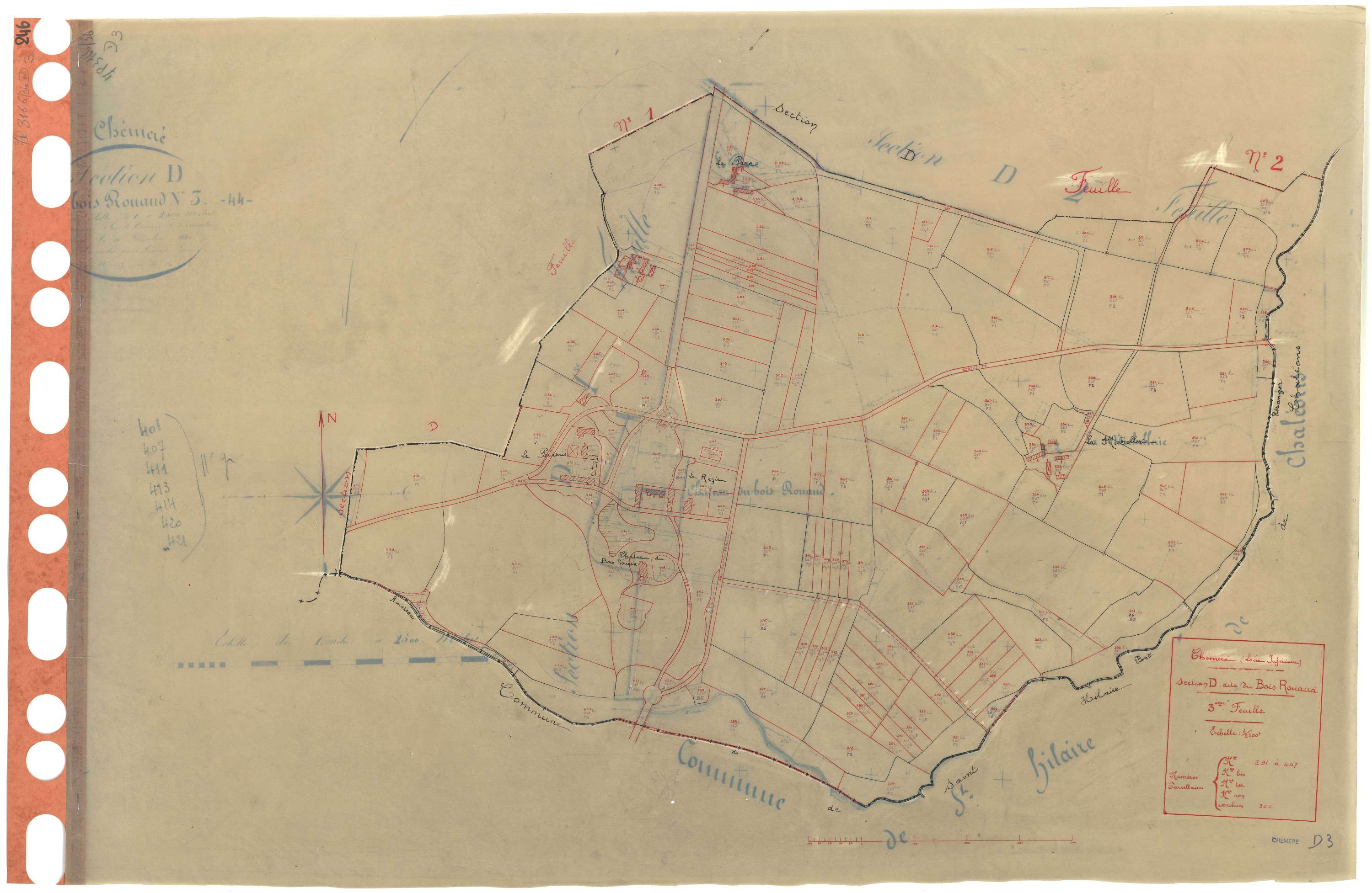 Chéméré - Section D3 Bois Rouaud (section du) . 291-447