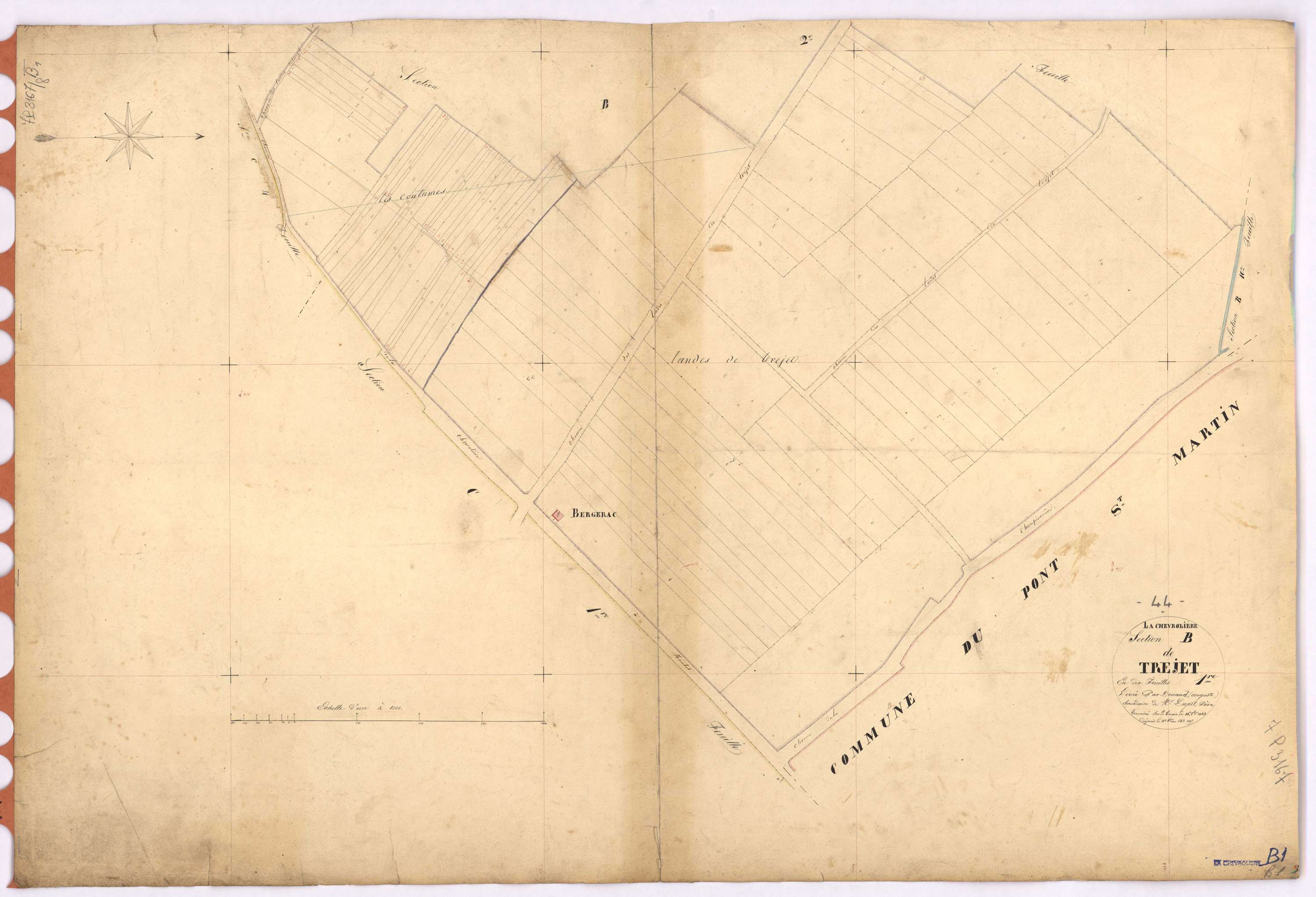 La Chevrolière - Section B1 Trejet (section de) ; 1-105