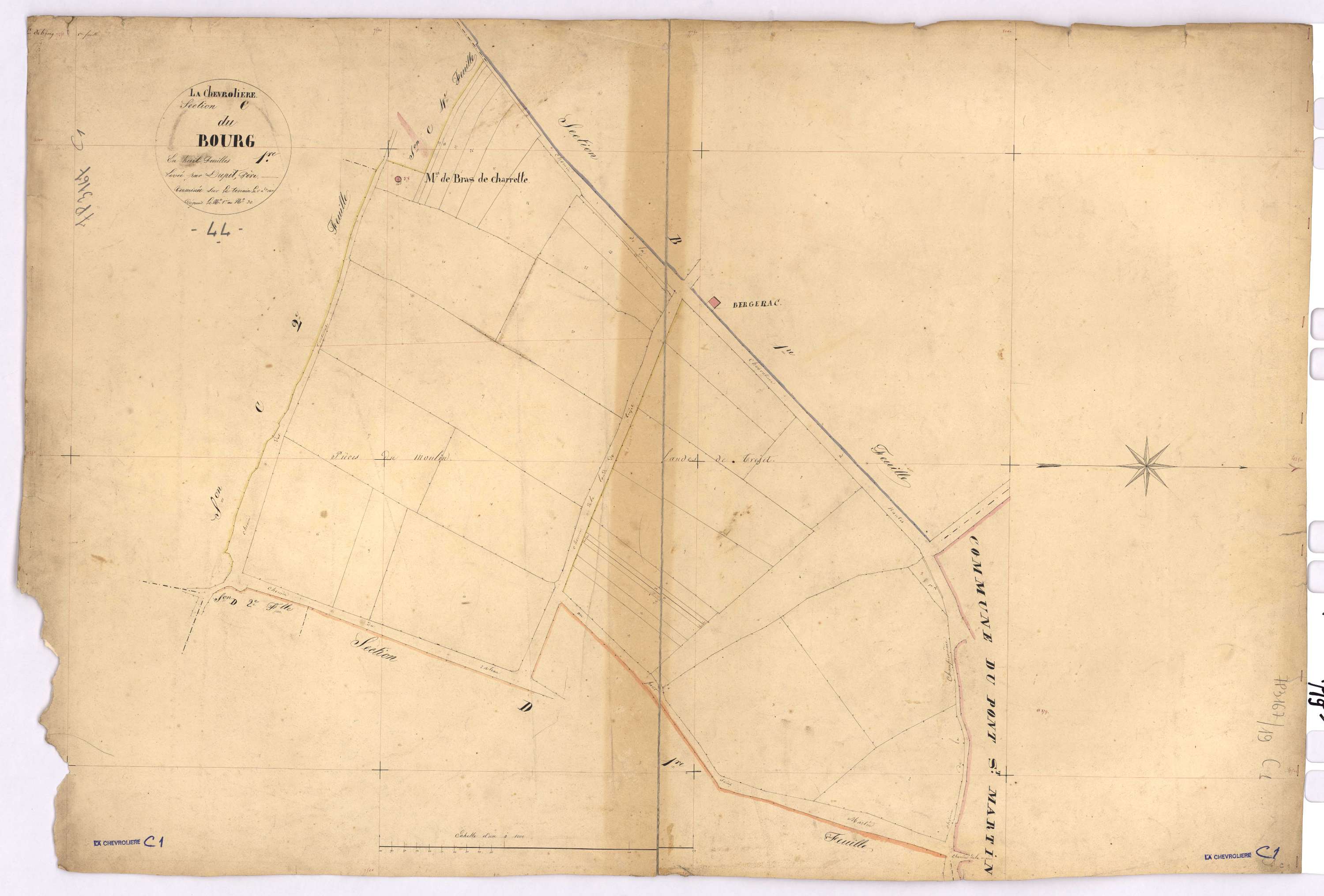 La Chevrolière - Section C1 Bourg (section du) ; 1-30