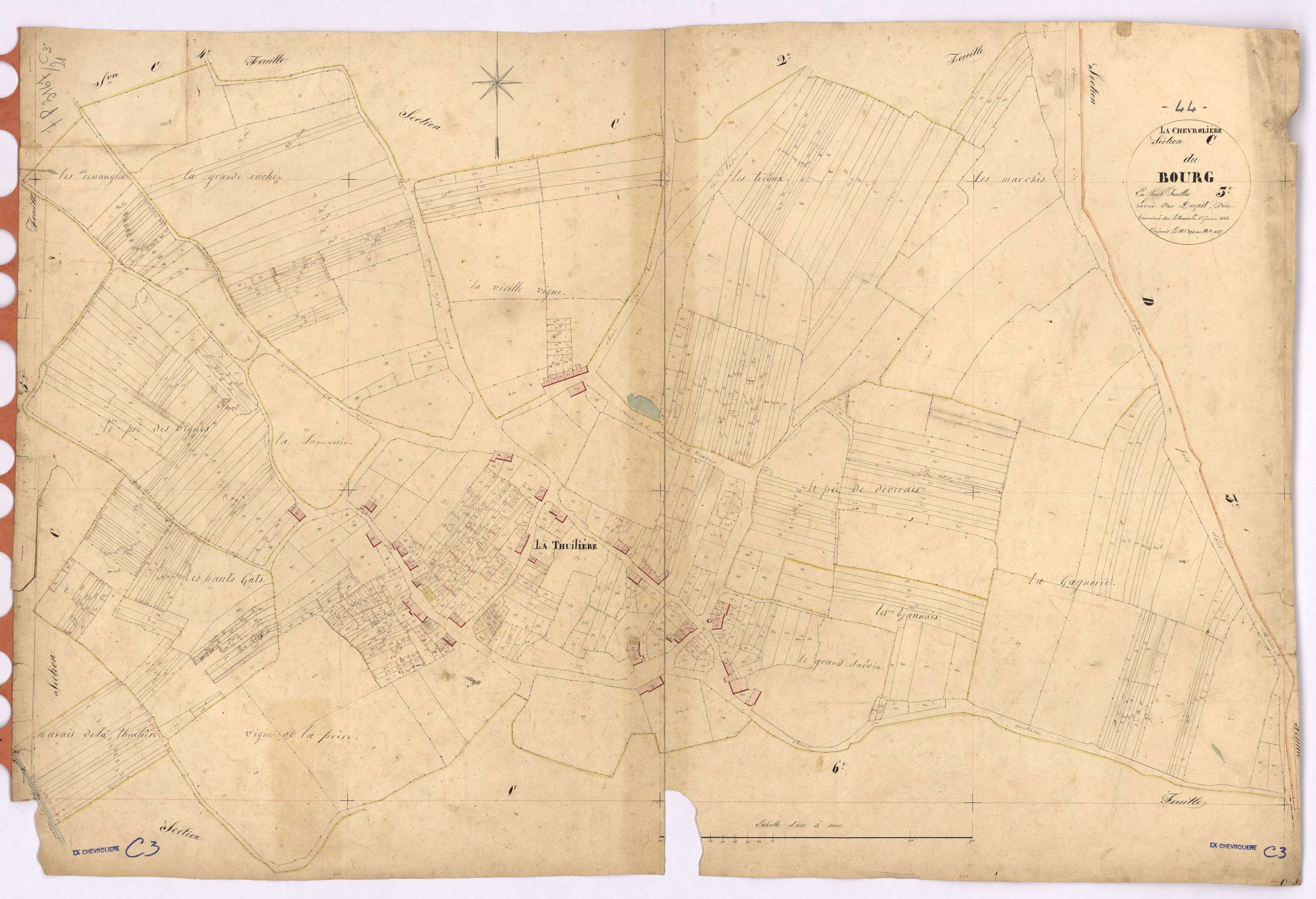 La Chevrolière - Section C3 Bourg (section du) ; 294-1035