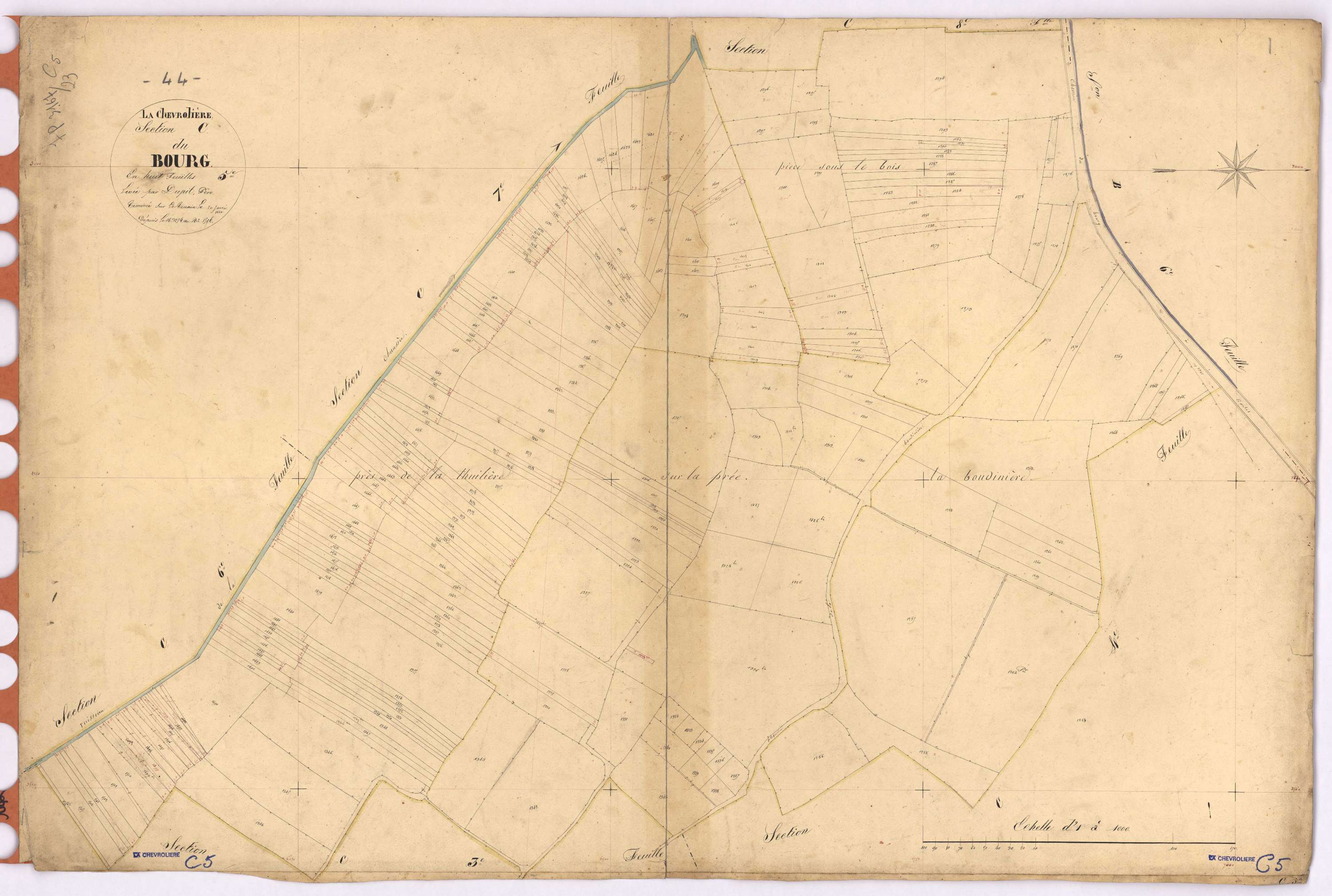 La Chevrolière - Section C5 Bourg (section du) ; 1254-1506