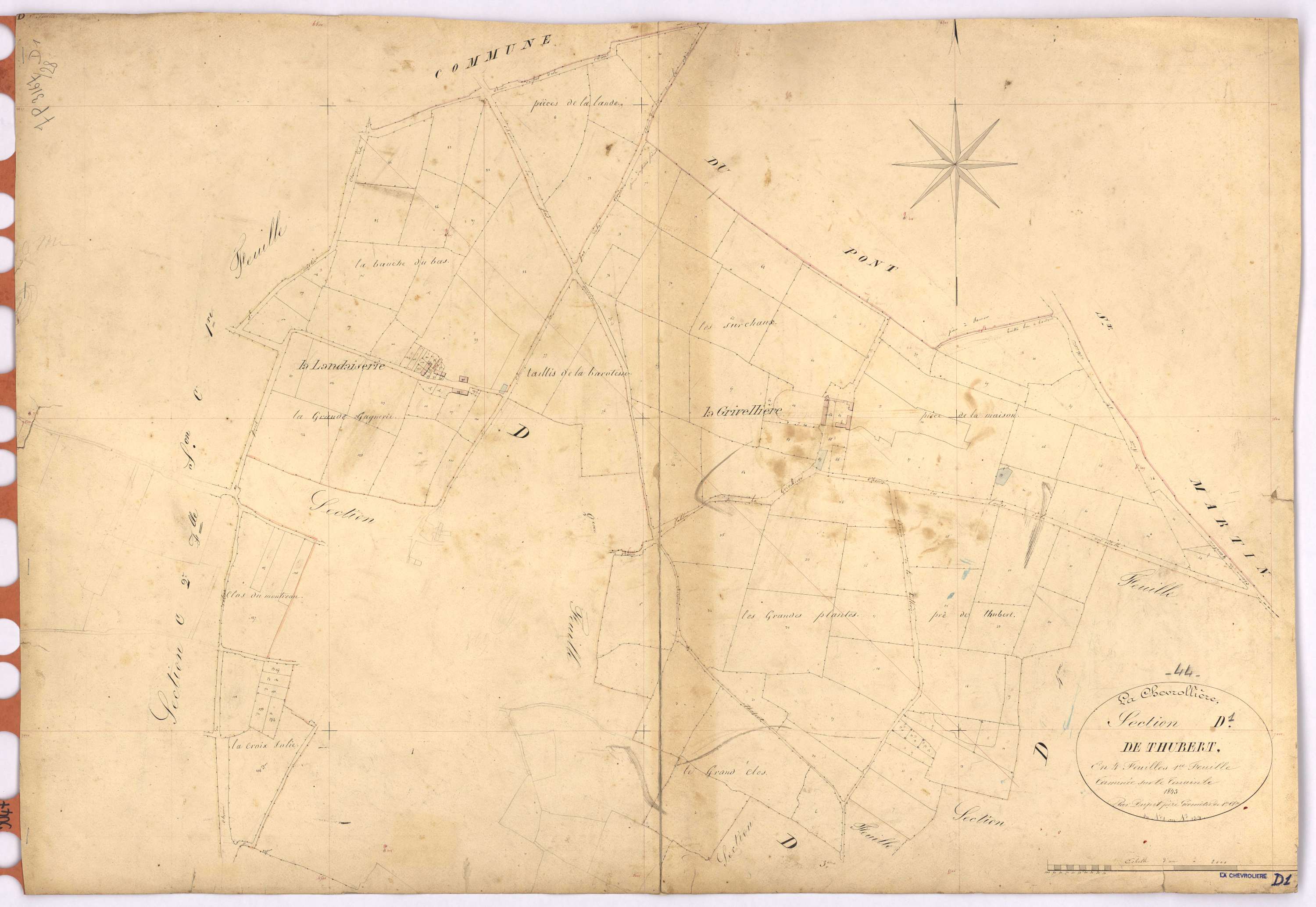 La Chevrolière - Section D1 Thubert (section de) ; 1-134