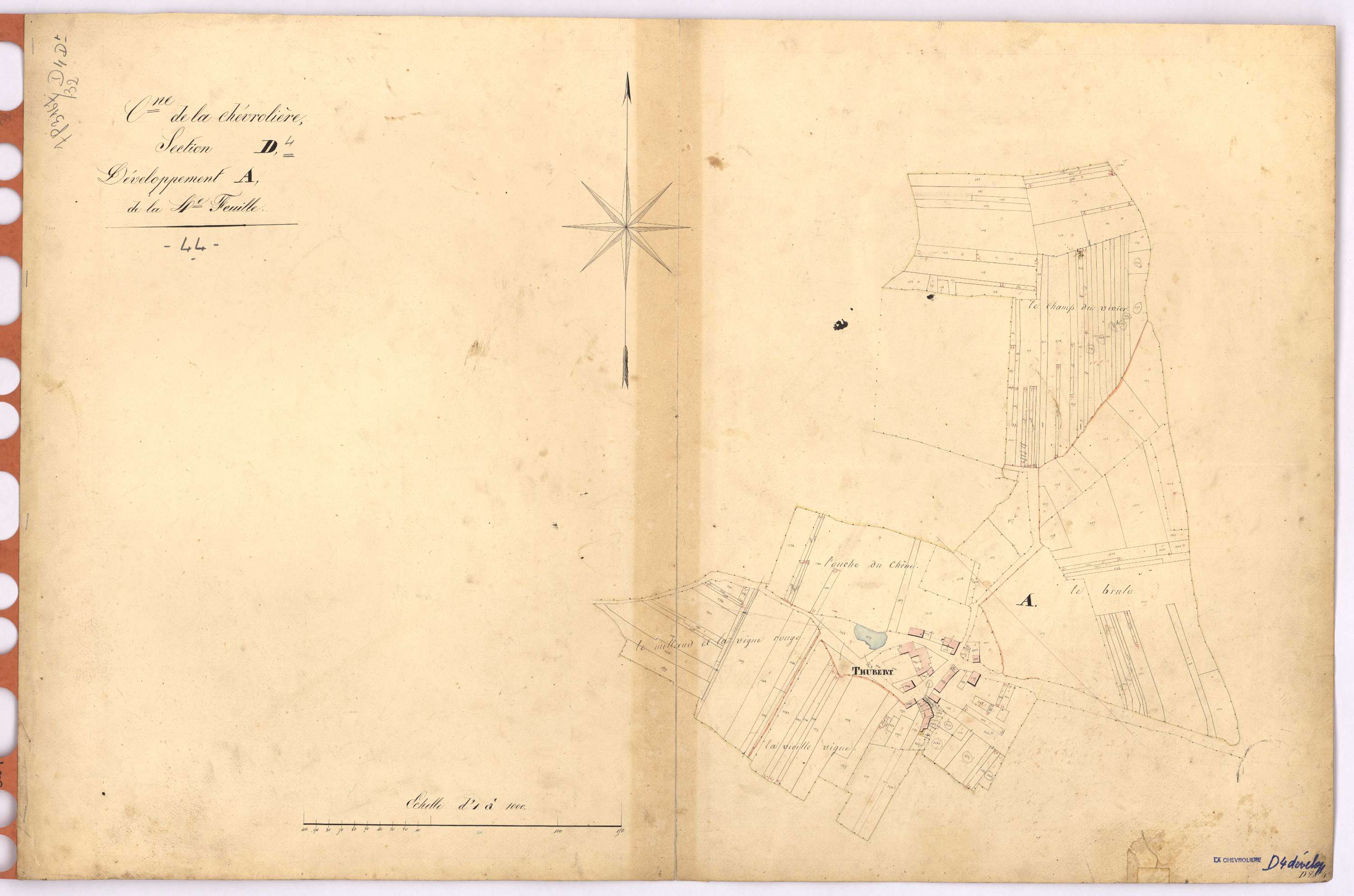 La Chevrolière - Section D4 (développement) Thubert (section de) ; développement de la partie A