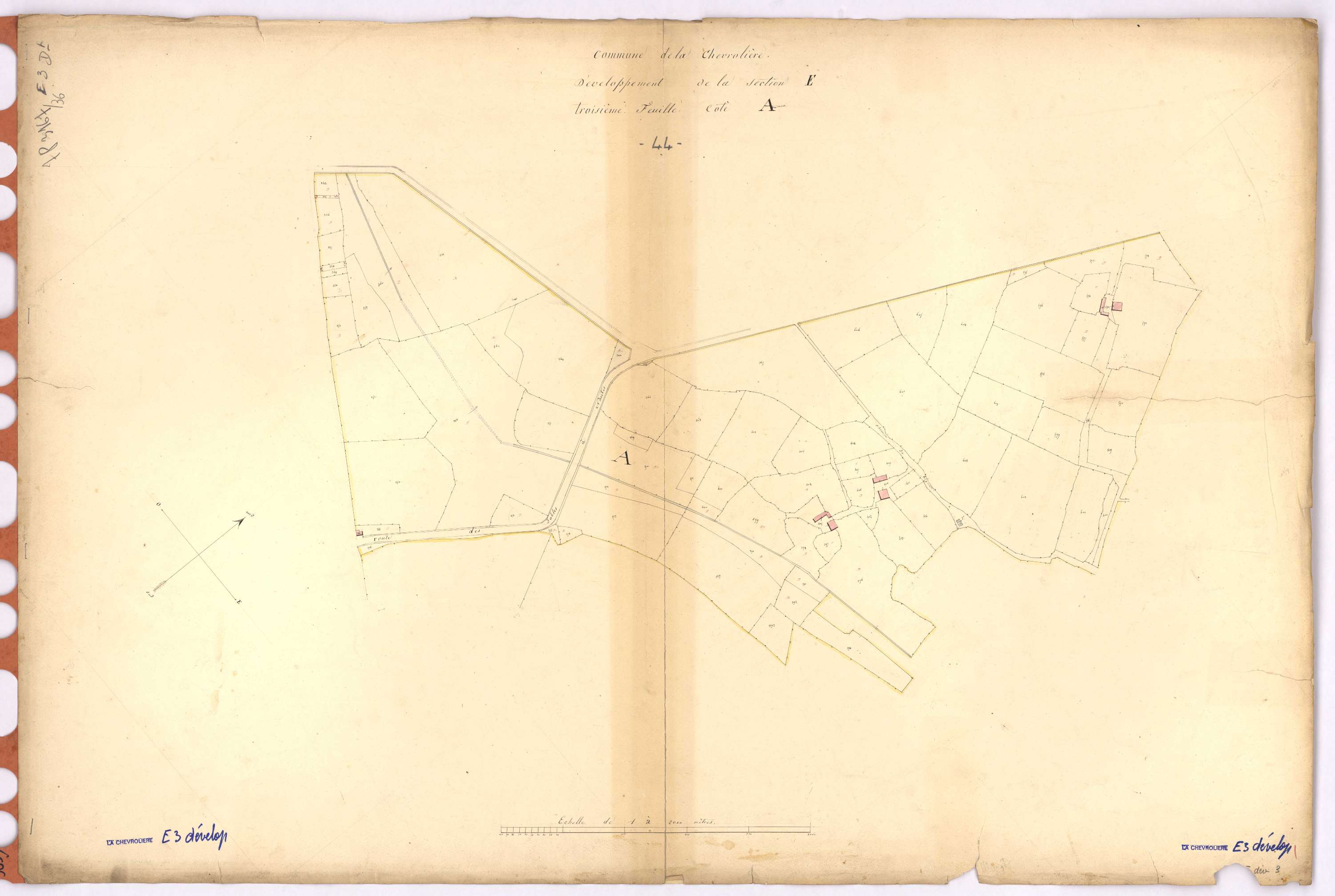 La Chevrolière - Section E3 (développement) Forêt de La Freudière (section de) ; 344-609 ; développement de la partie A