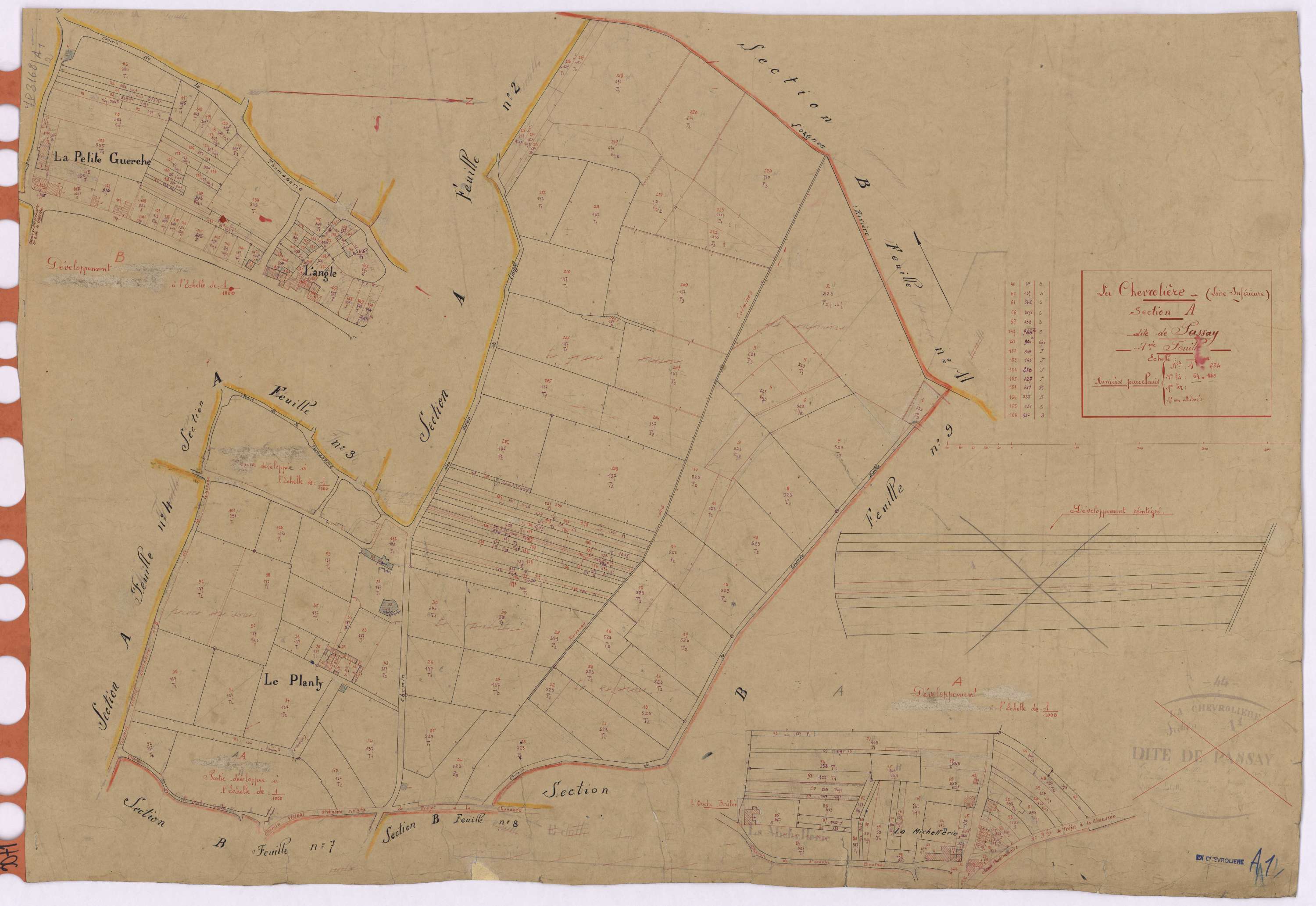 La Chevrolière - Section A1 Passay (section de) ; 1-224