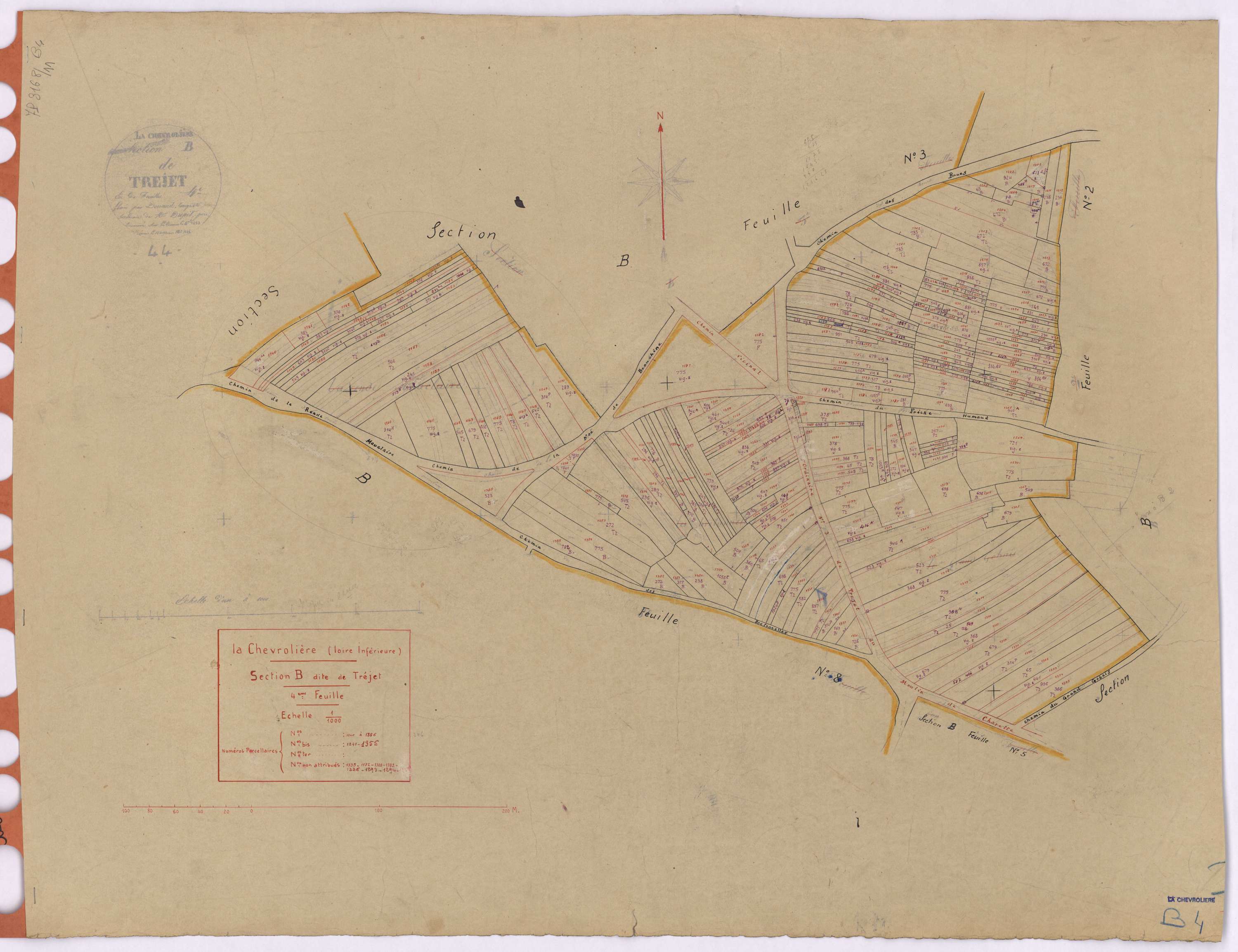 La Chevrolière - Section B4 Tréjet (section de) ; 1140-1386