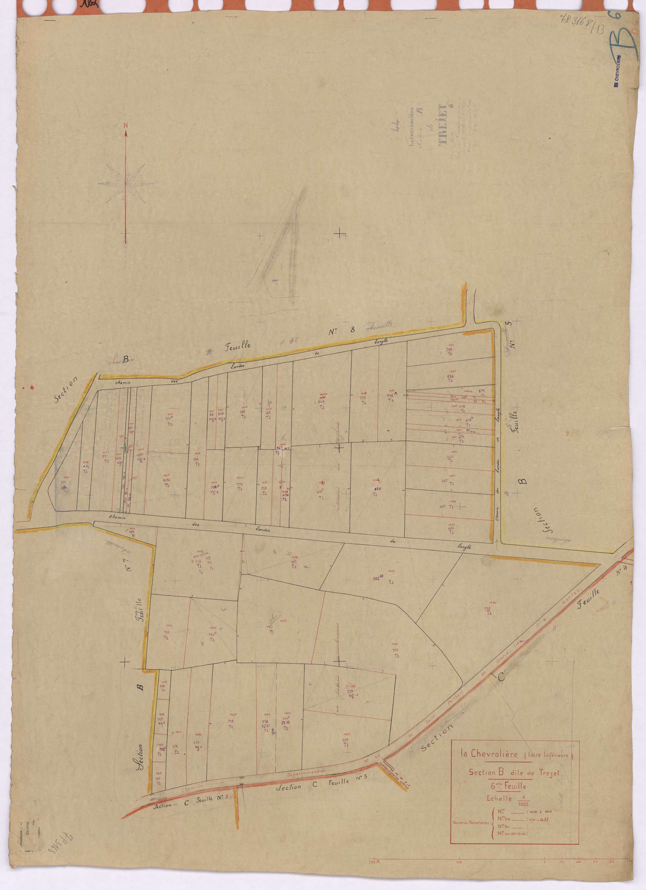 La Chevrolière - Section B6 Tréjet (section de) ; 1419-1475