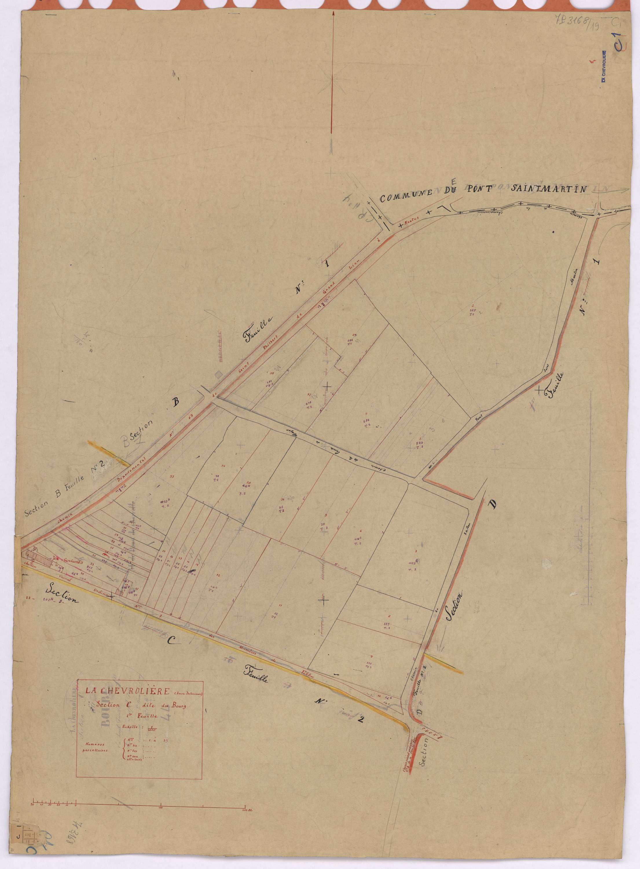 La Chevrolière - Section C1 Bourg (section du) ; 1-39