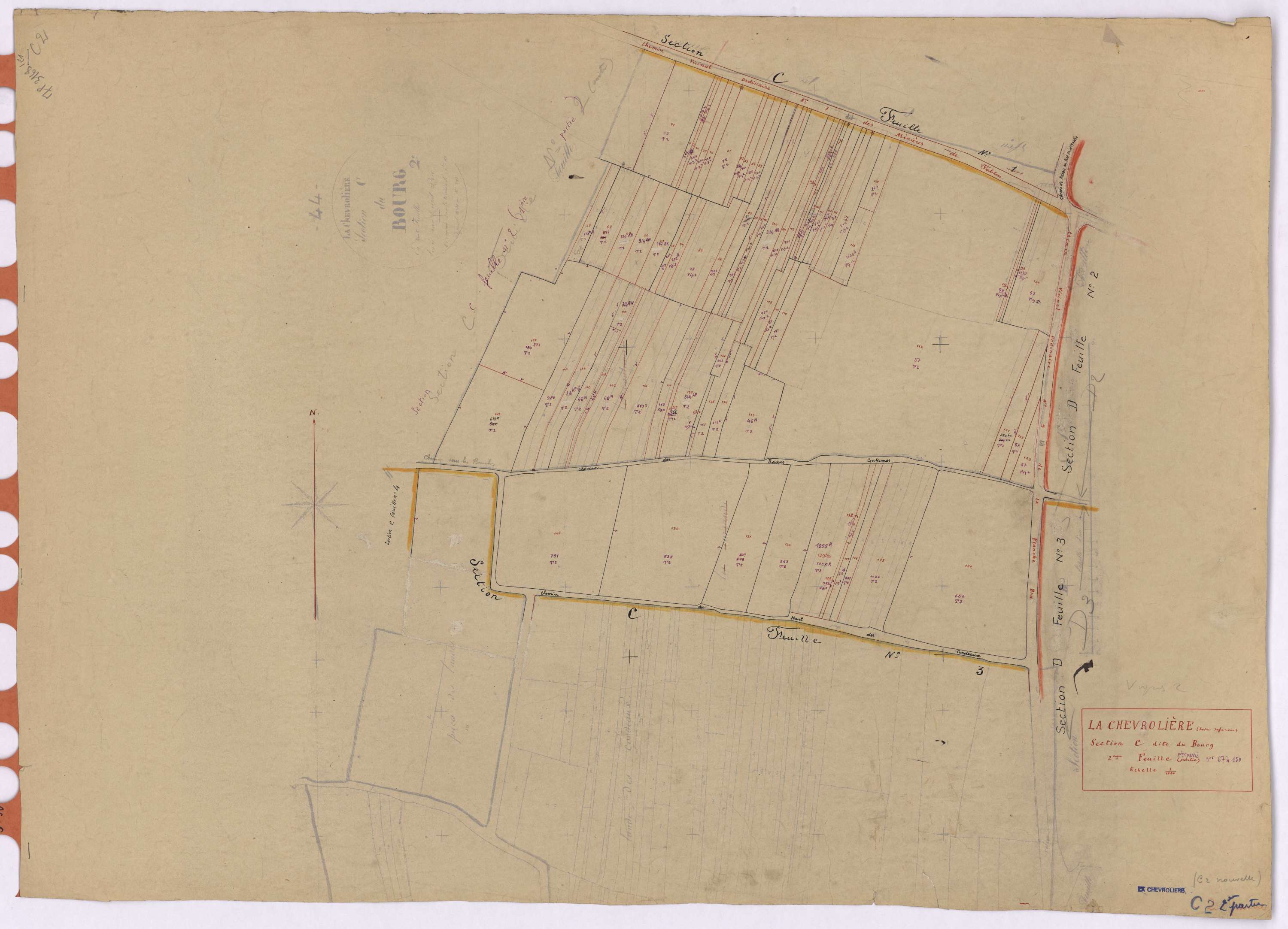La Chevrolière - Section C2 Bourg (section du) ; 67-150