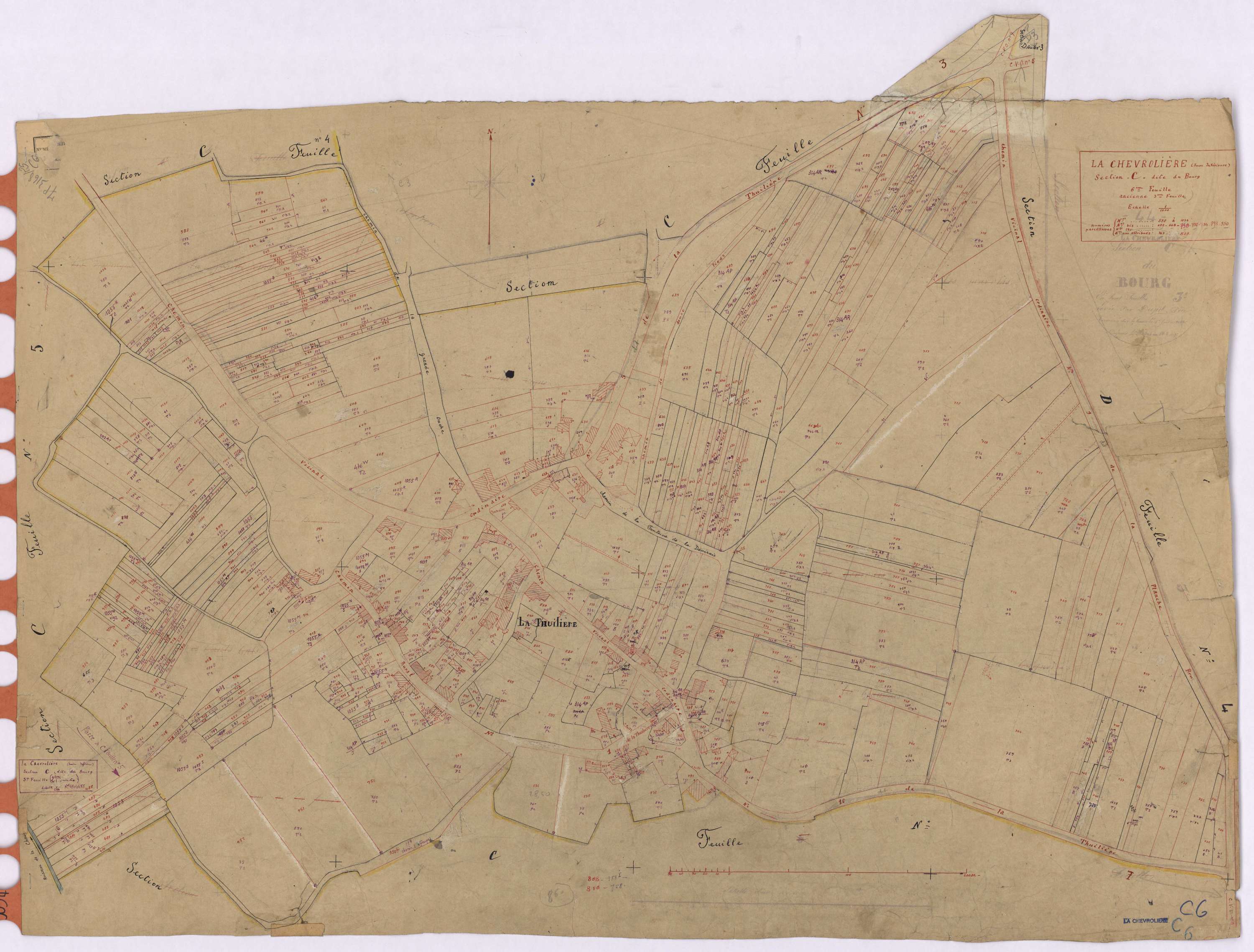 La Chevrolière - Section C6 Bourg (section du) ; 558-1034