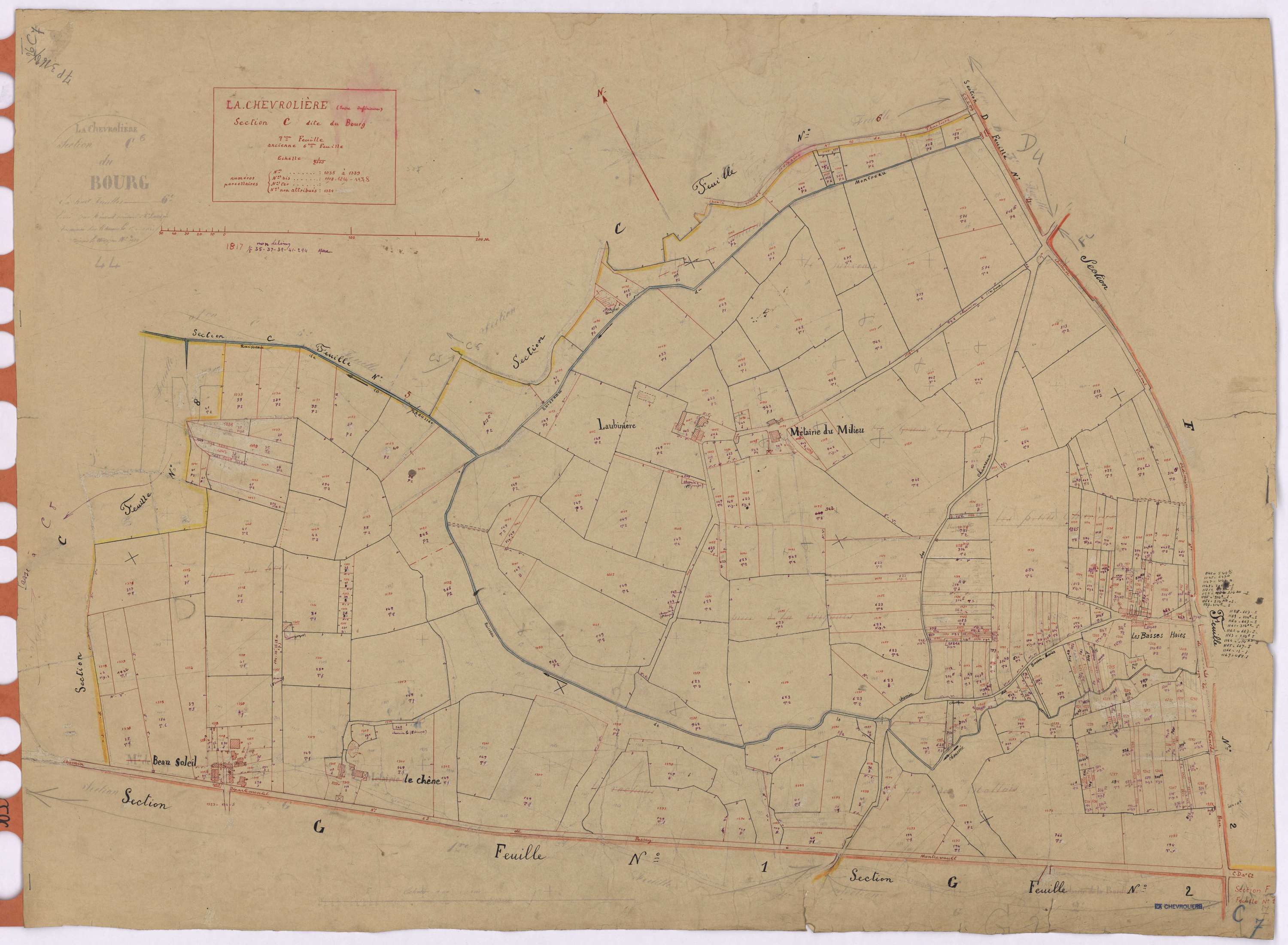 La Chevrolière - Section C7 Bourg (section du) ; 1035-1339