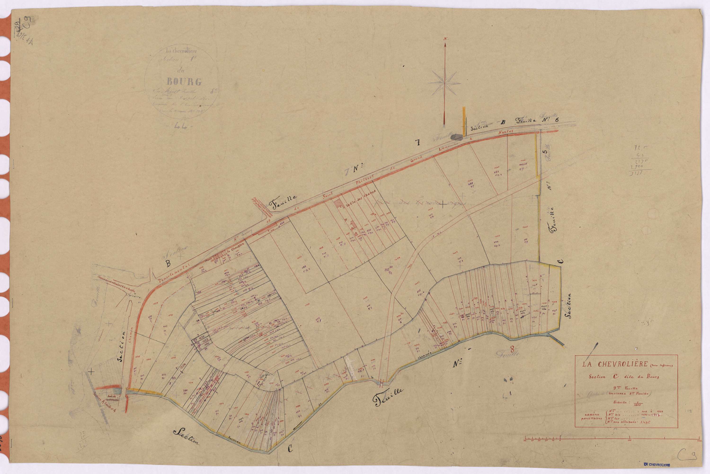 La Chevrolière - Section C9 Bourg (section du) ; 1408-1529