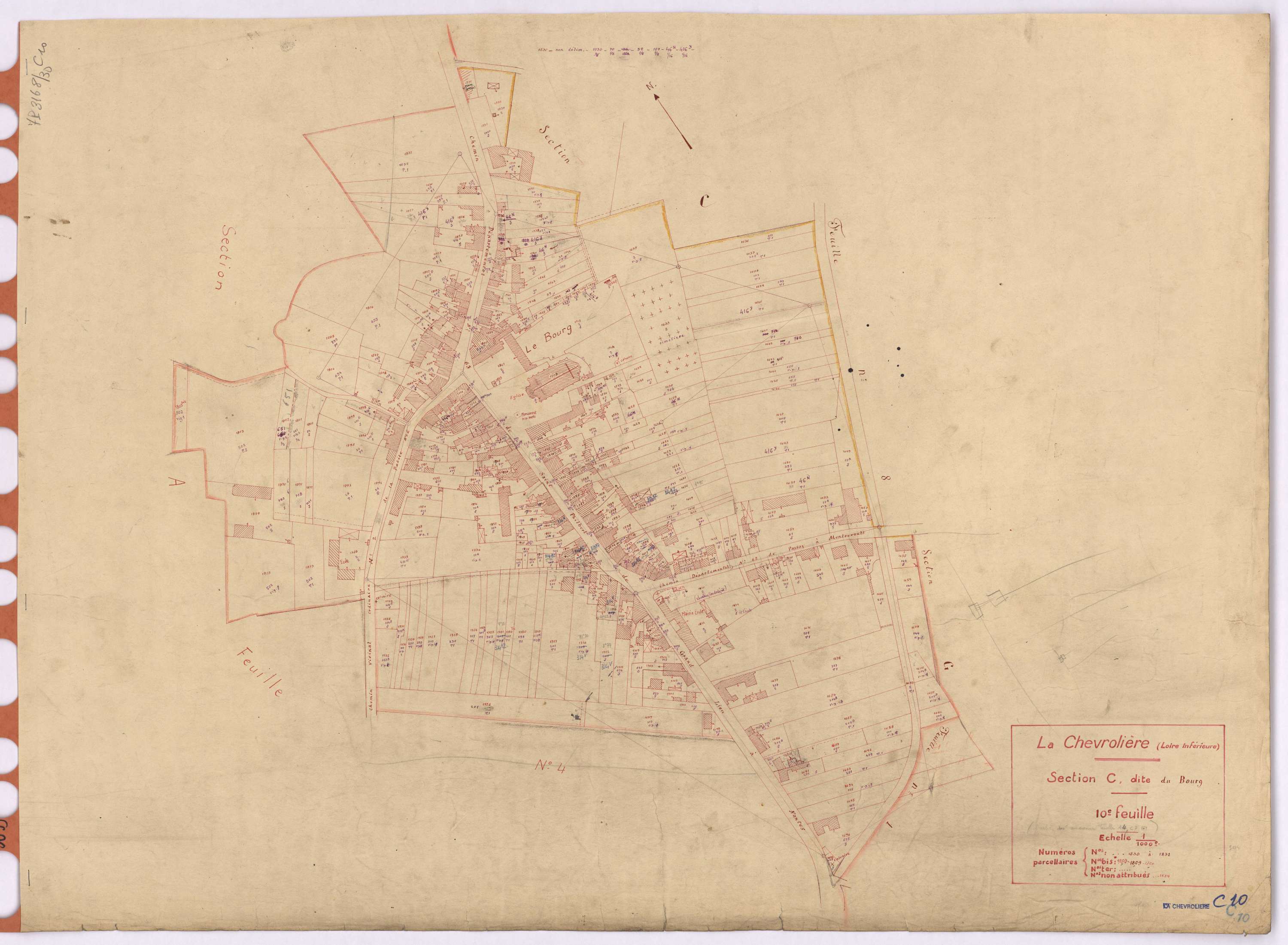 La Chevrolière - Section C10 Bourg (section du) ; 1530-1831