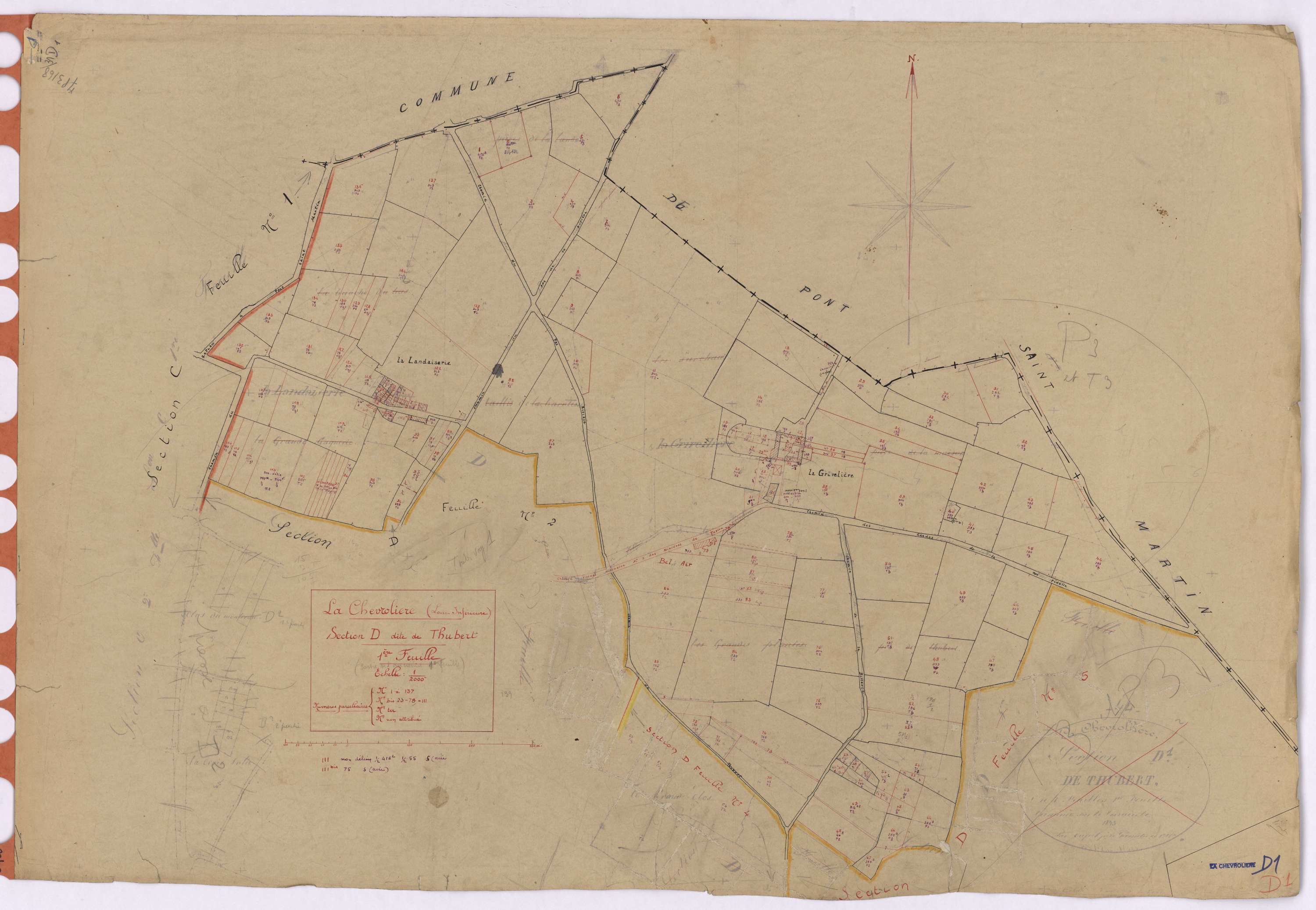 La Chevrolière - Section D1 Thubert (section de) ; 1-137