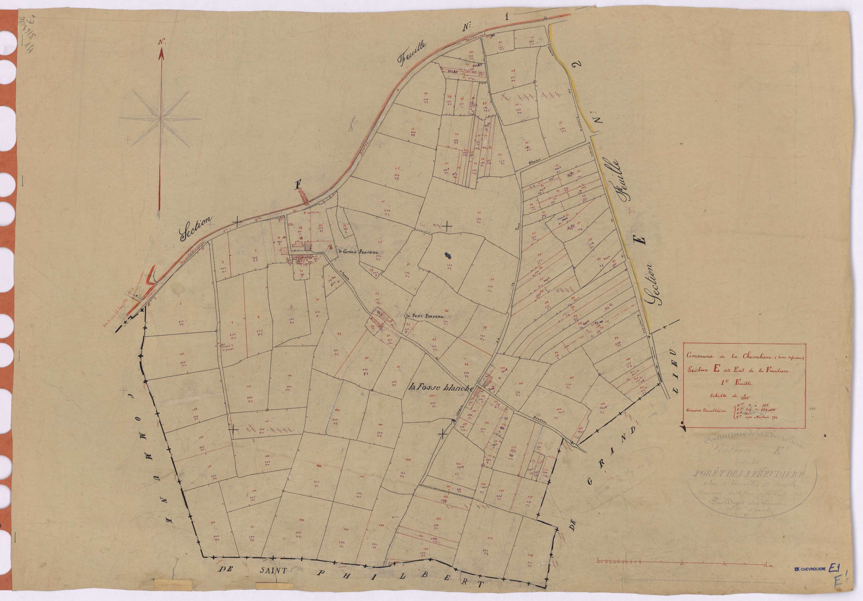 La Chevrolière - Section E1 Forêt de La Freudière (section de La) ; 1-157