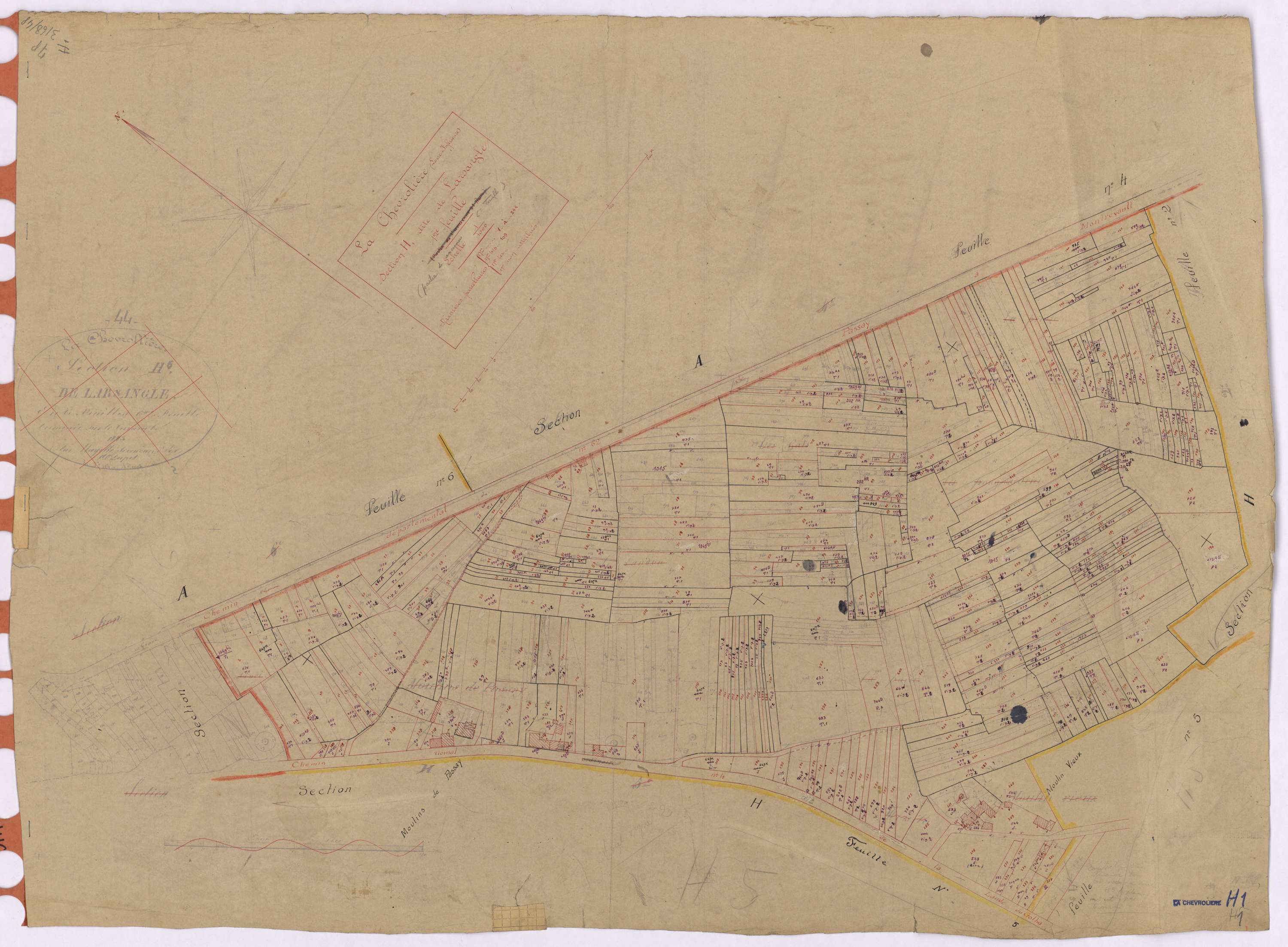 La Chevrolière - Section H1 Larsangle (section de) ; 1-344