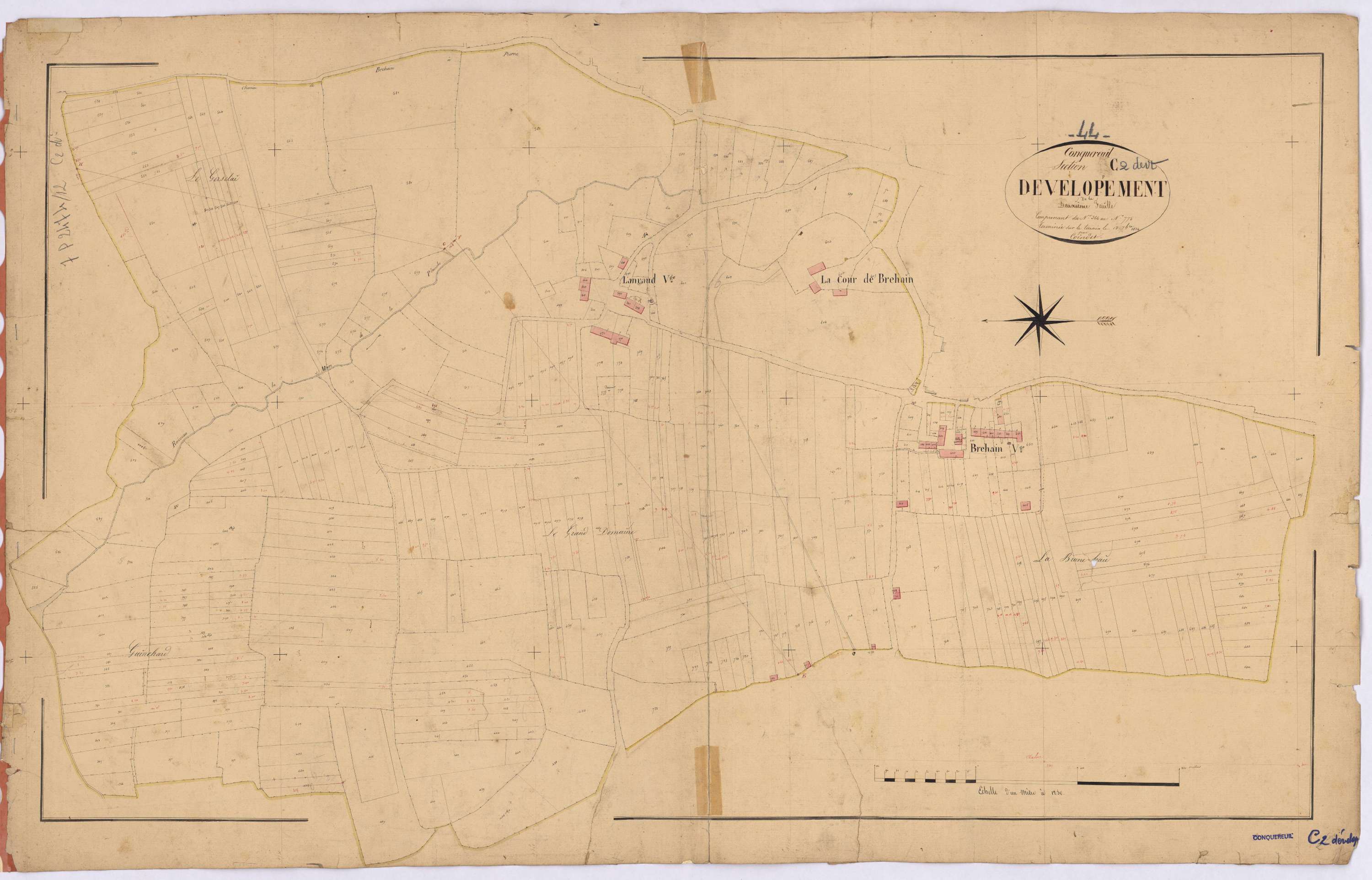 Conquereuil - Section C2 (développement) Brehain (section de) ; 252-775 ; développement de diverses parcelles