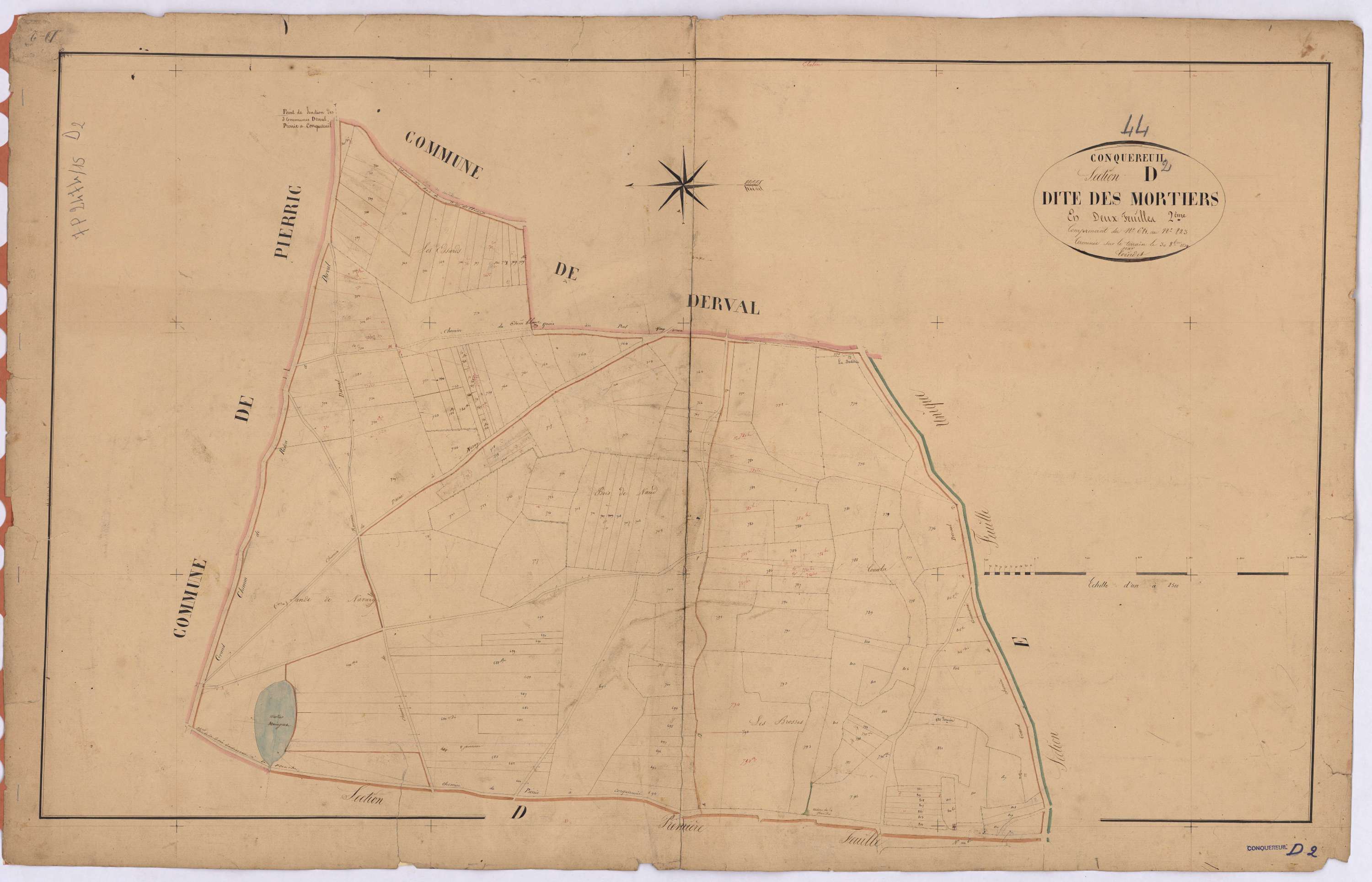 Conquereuil - Section D2 Mortiers (section des) ; 681-823