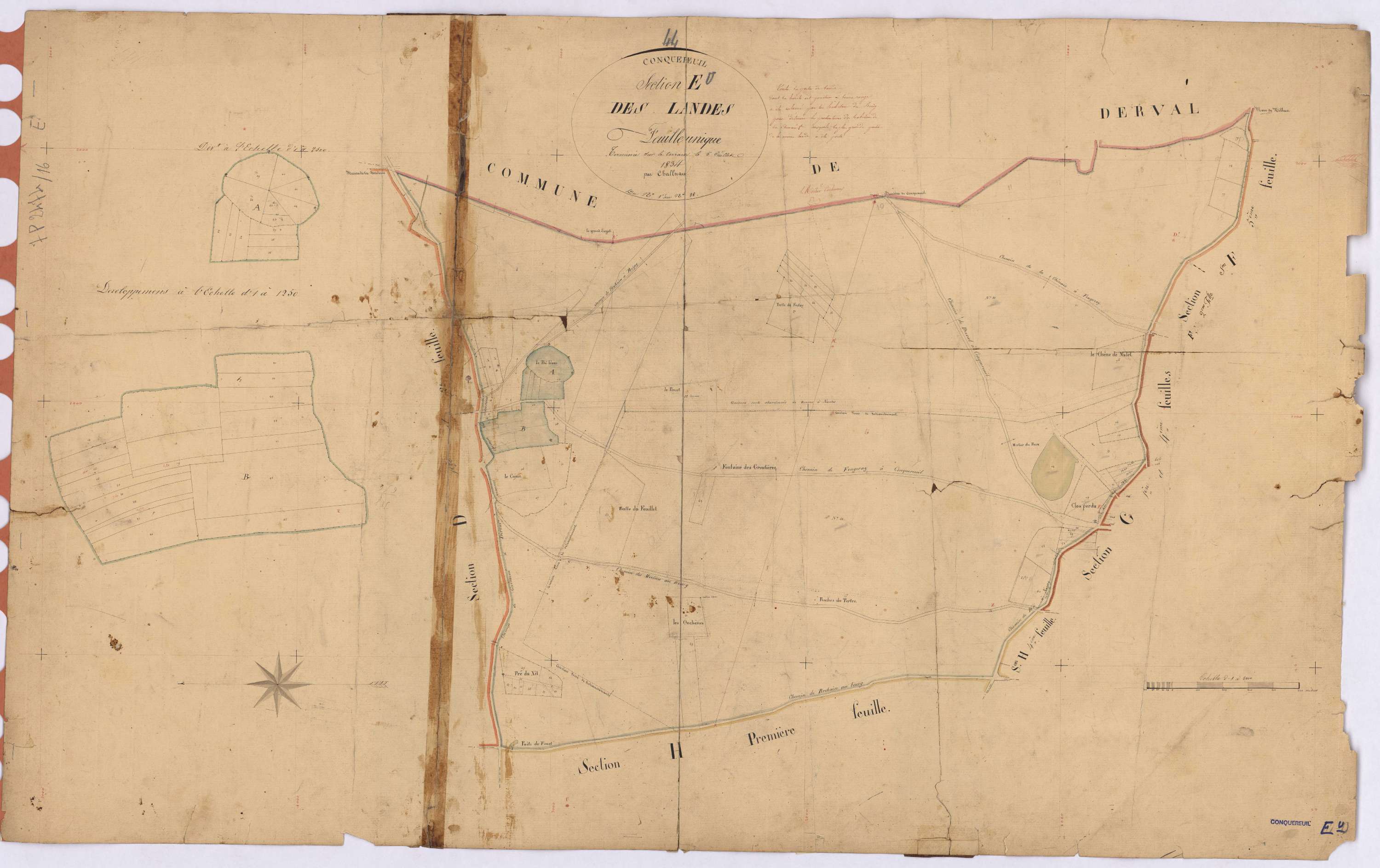 Conquereuil - Section E Landes (section des) ; 1-88
