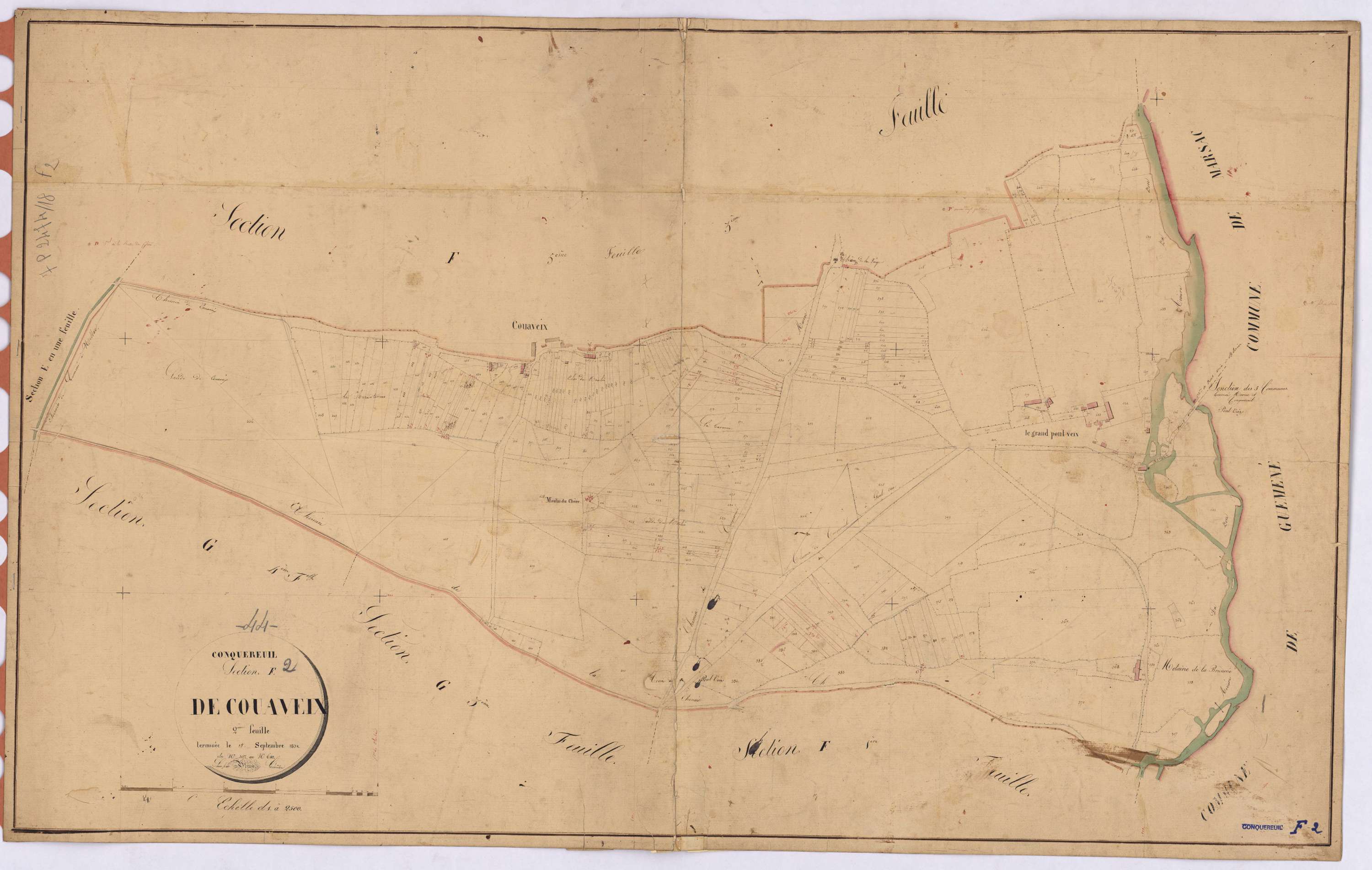 Conquereuil - Section F2 Couaveix (section de) ; 357-650