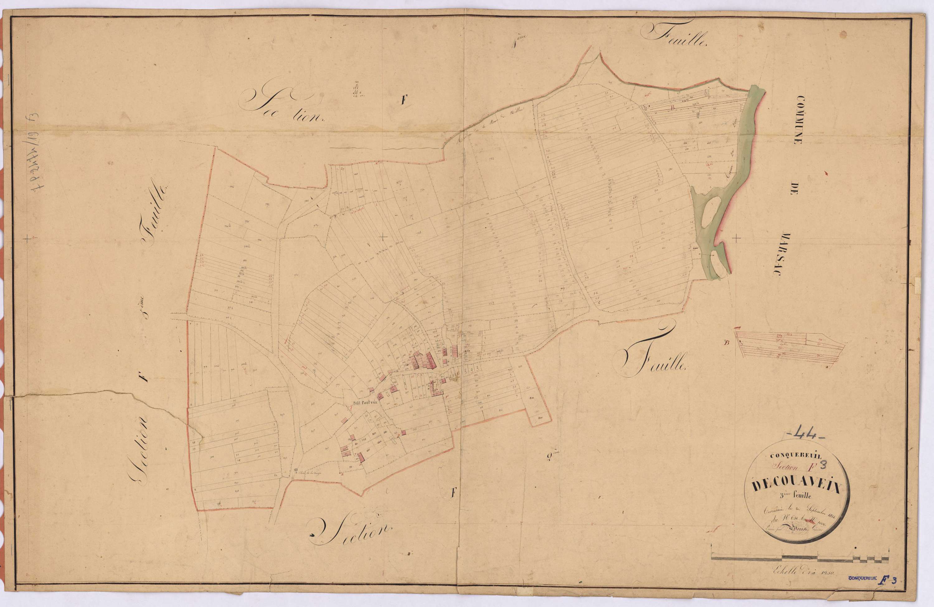 Conquereuil - Section F3 Couaveix (section de) ; 651-1009
