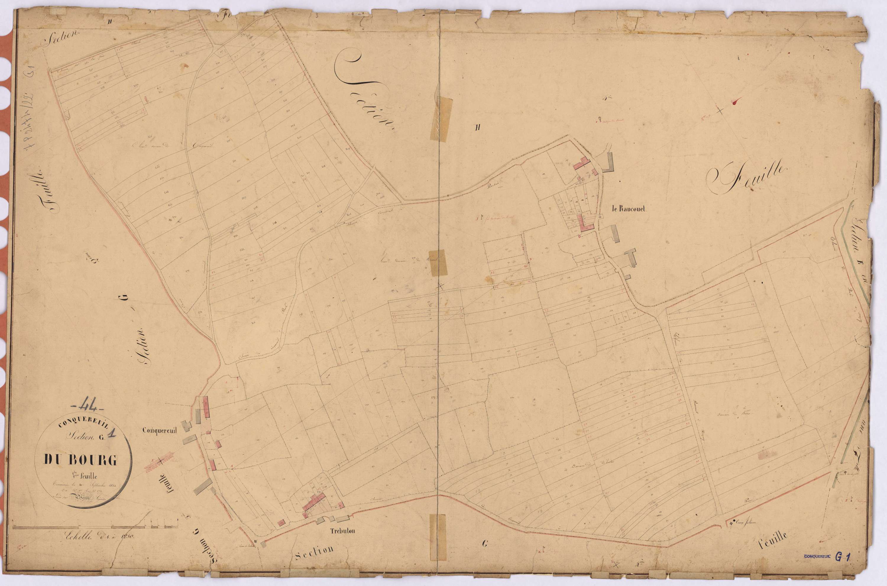 Conquereuil - Section G1 Bourg (section du) ; 1-273