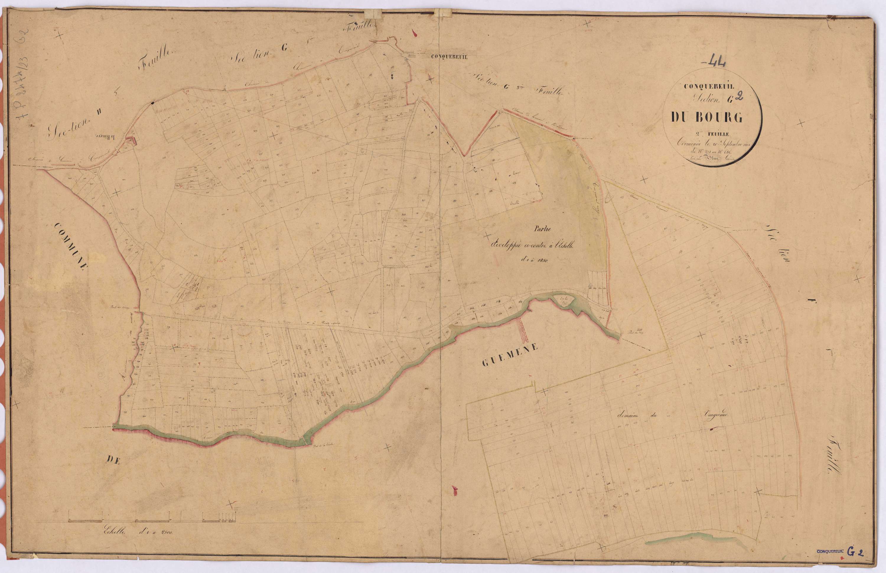 Conquereuil - Section G2 Bourg (section du) ; 274-686