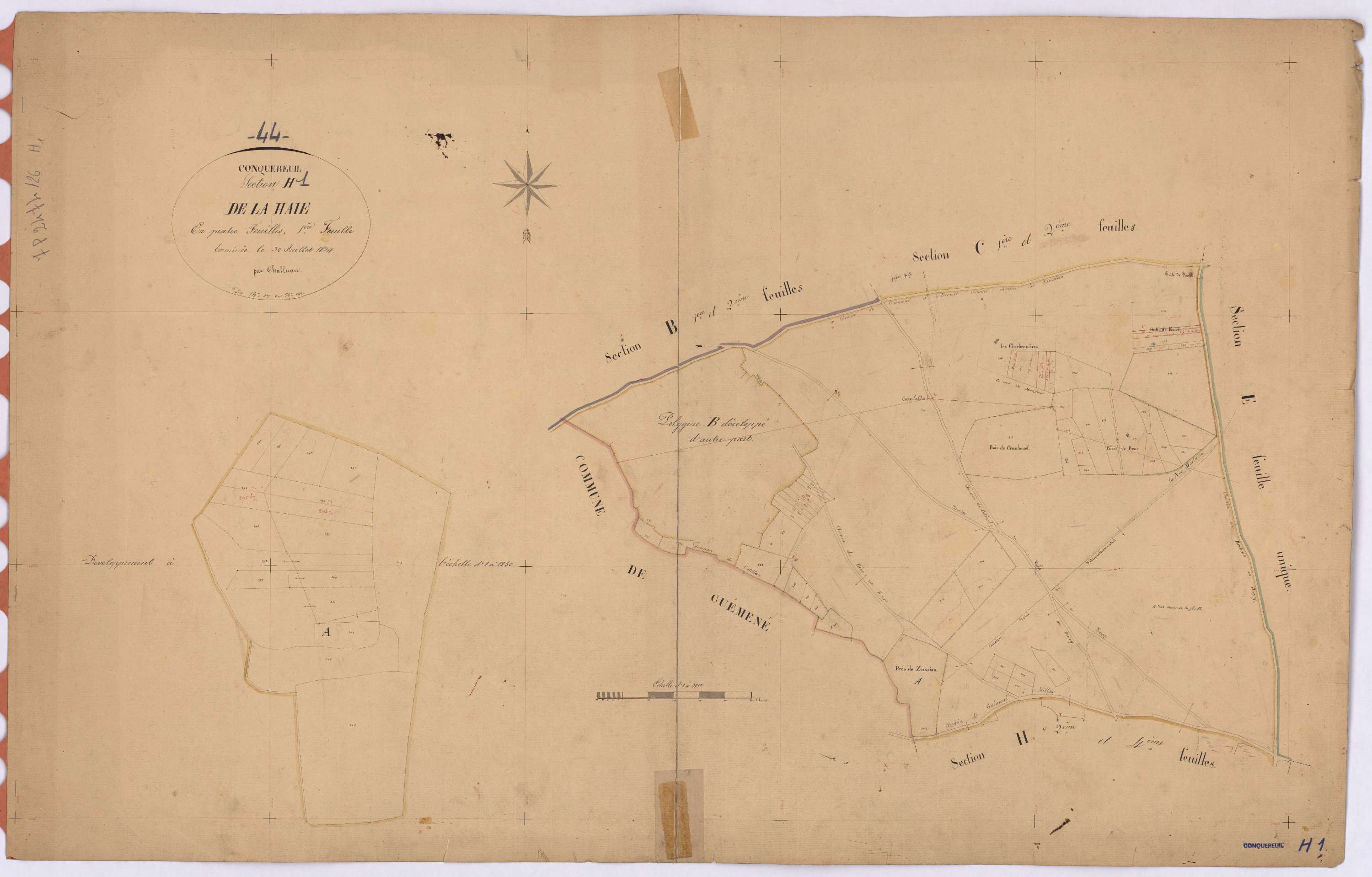Conquereuil - Section H1 Haie (section de La) ; 1-345