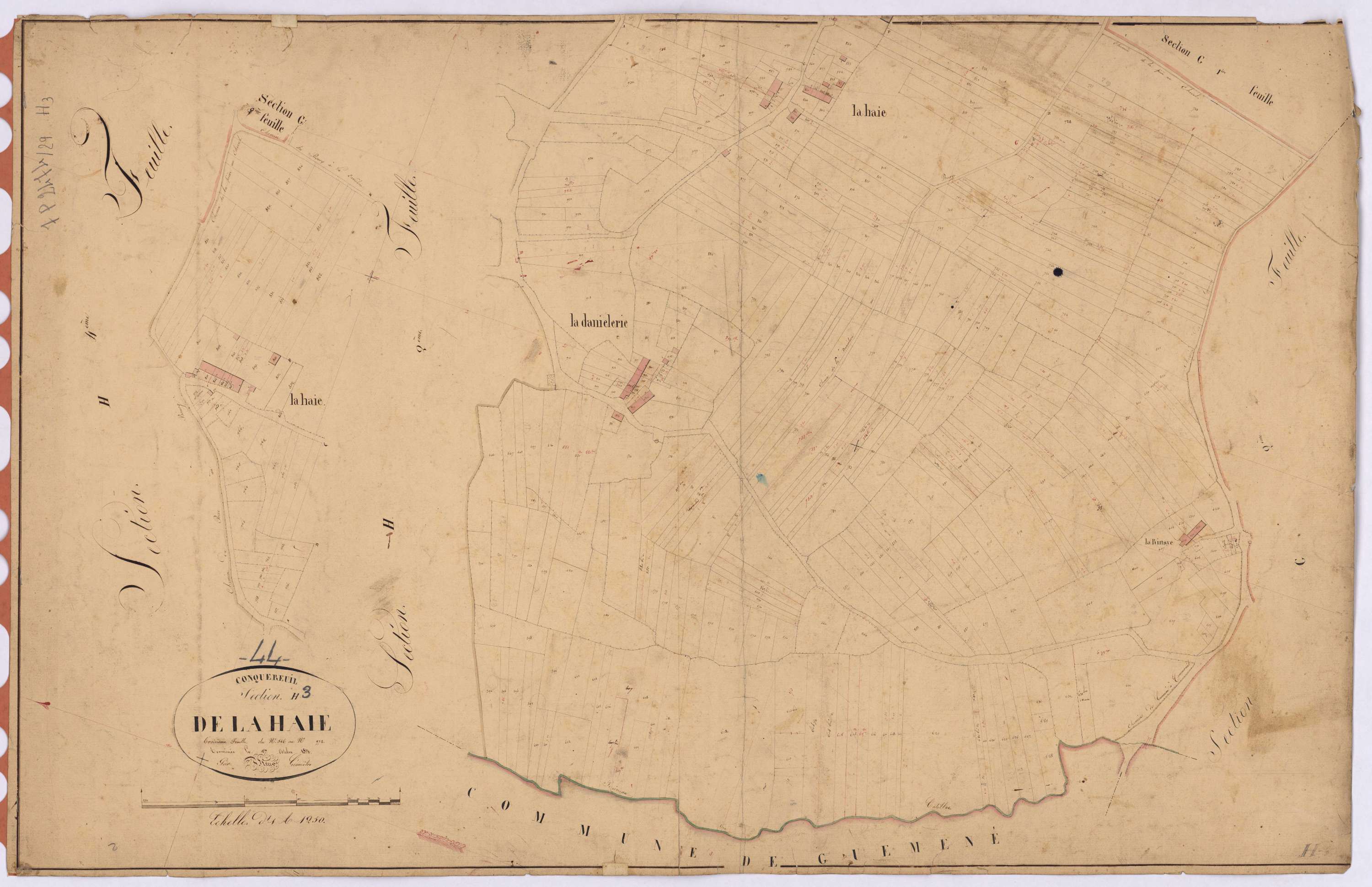 Conquereuil - Section H3 Haie (section de La) ; 546-972