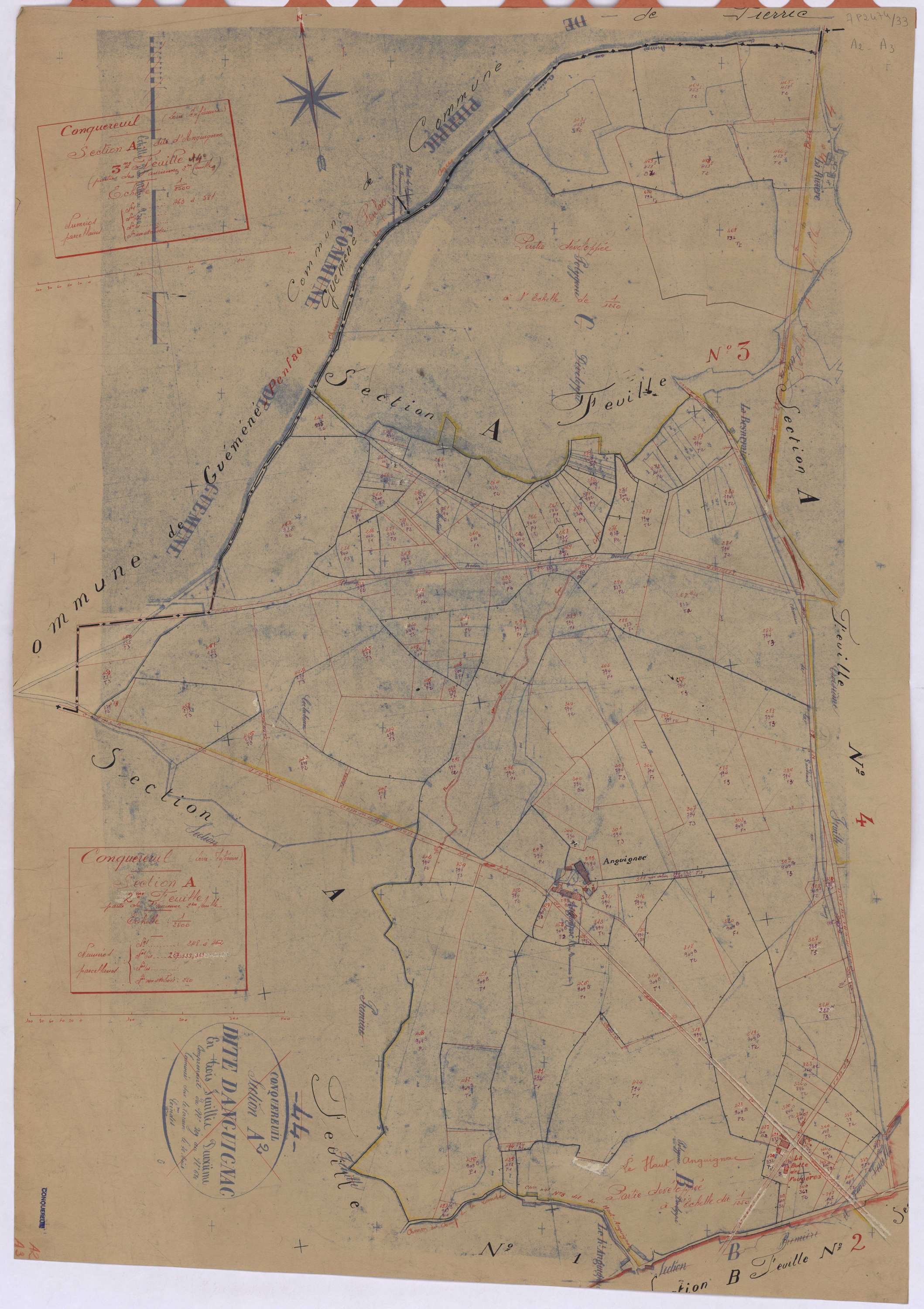 Conquereuil - Section A2 A3 Auguignac (section d') ; 248-462 ; 463-581
