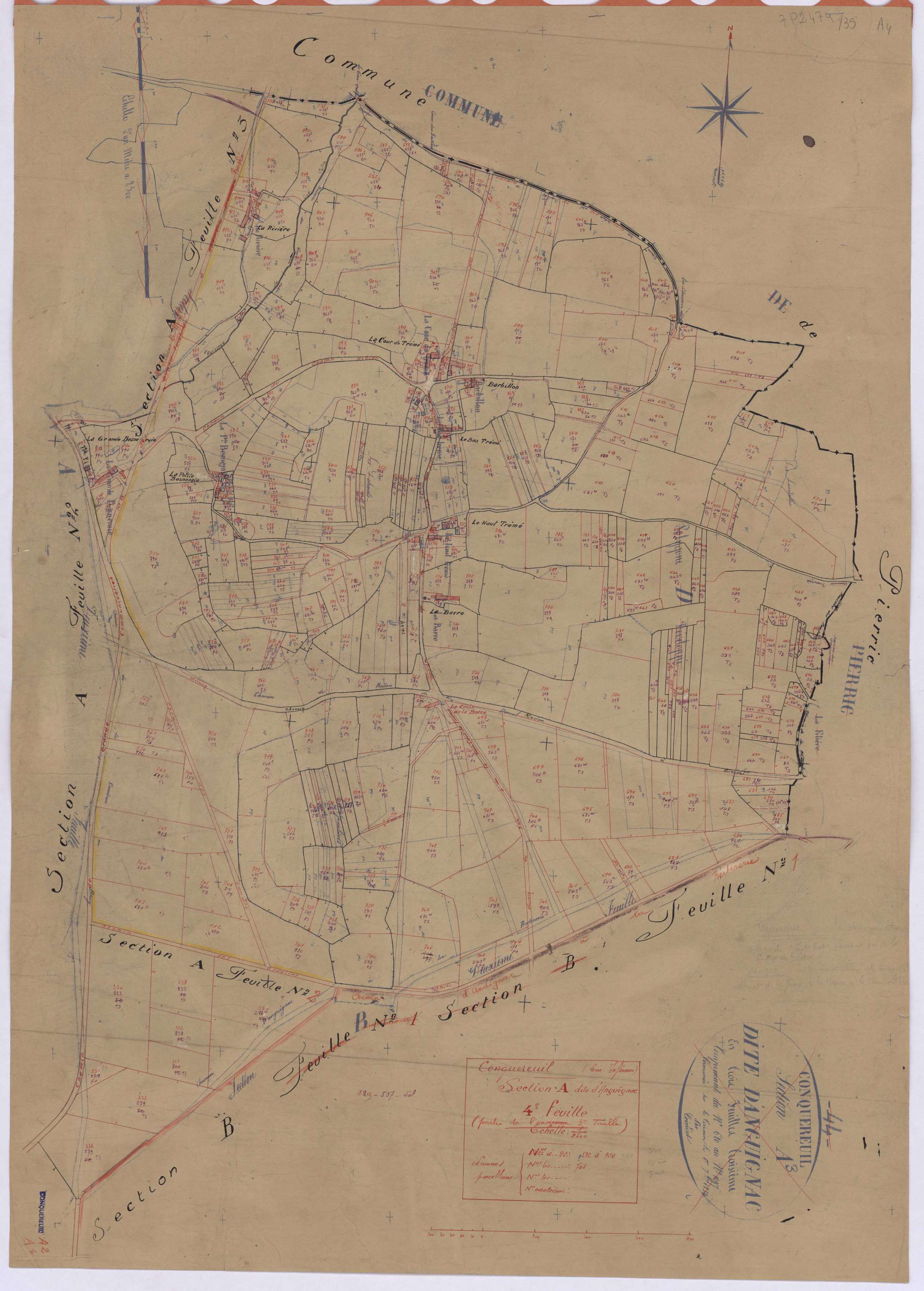 Conquereuil - Section A4 Auguignac (section d') ; 582-920
