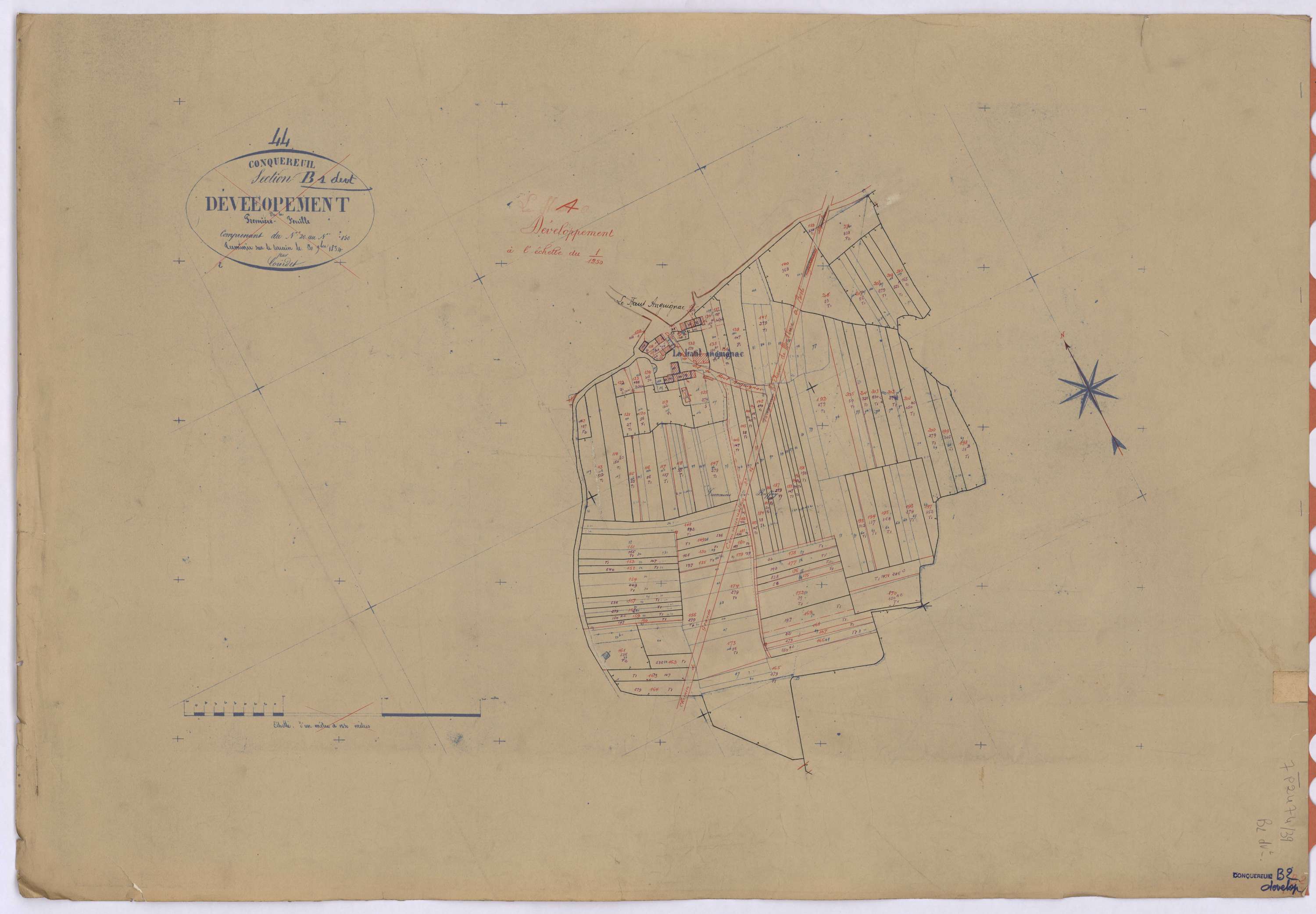 Conquereuil - Section B2 (développement) Cotidel (section de) ; 281-390 ; développement de la partie A