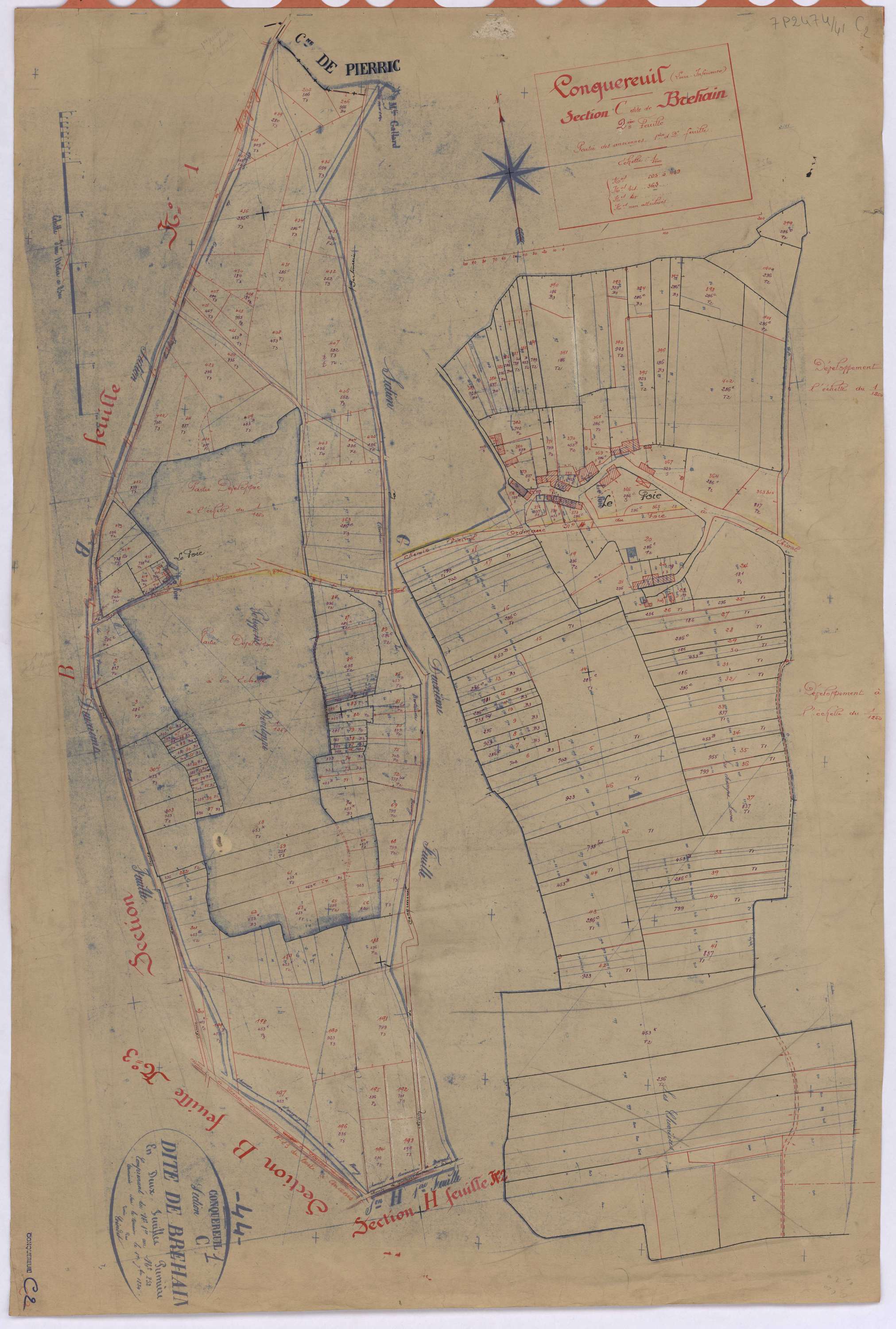 Conquereuil - Section C2 Brehain (section de) ; 205-439