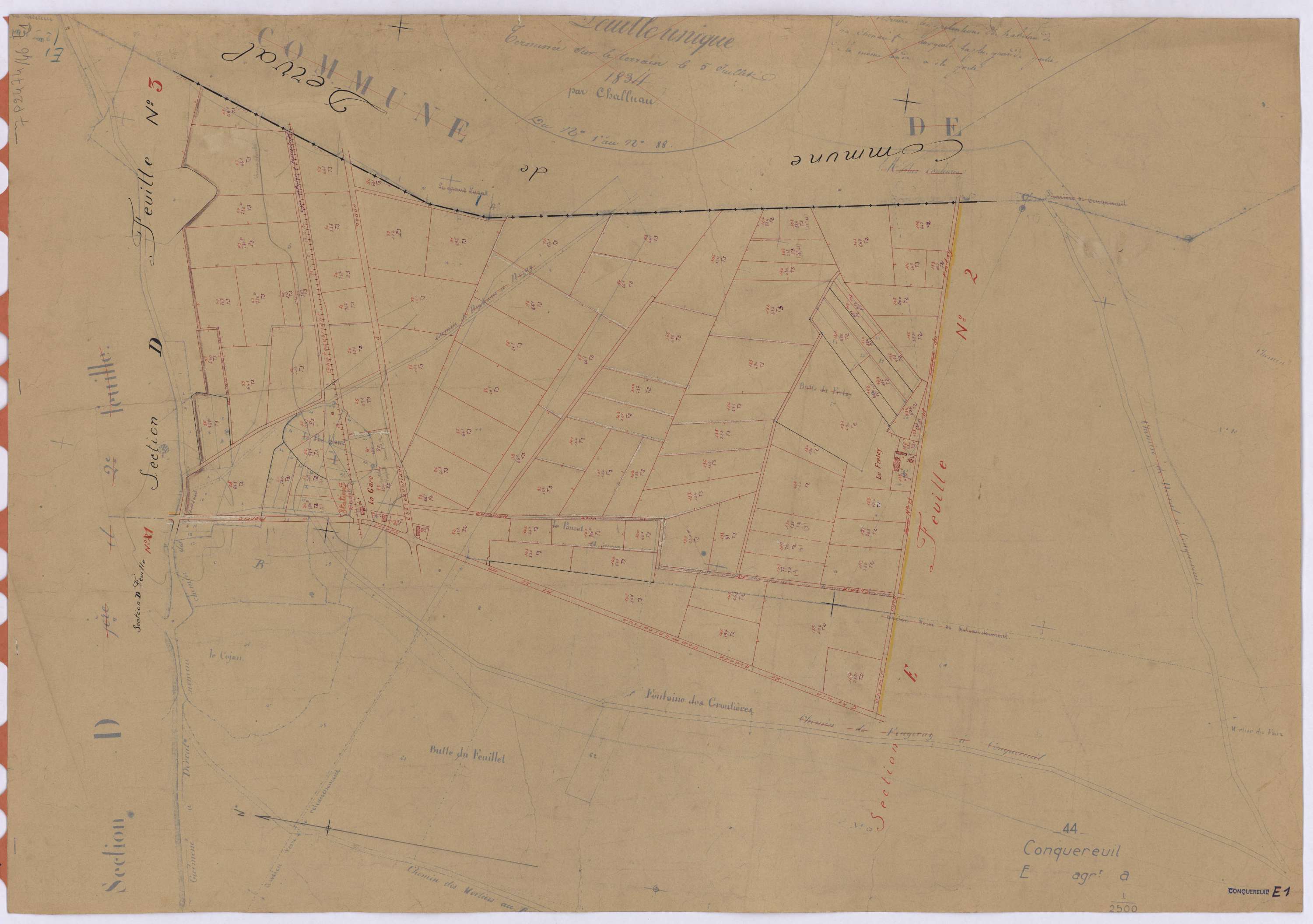 Conquereuil - Section E1 Landes (section des) ; 50-154