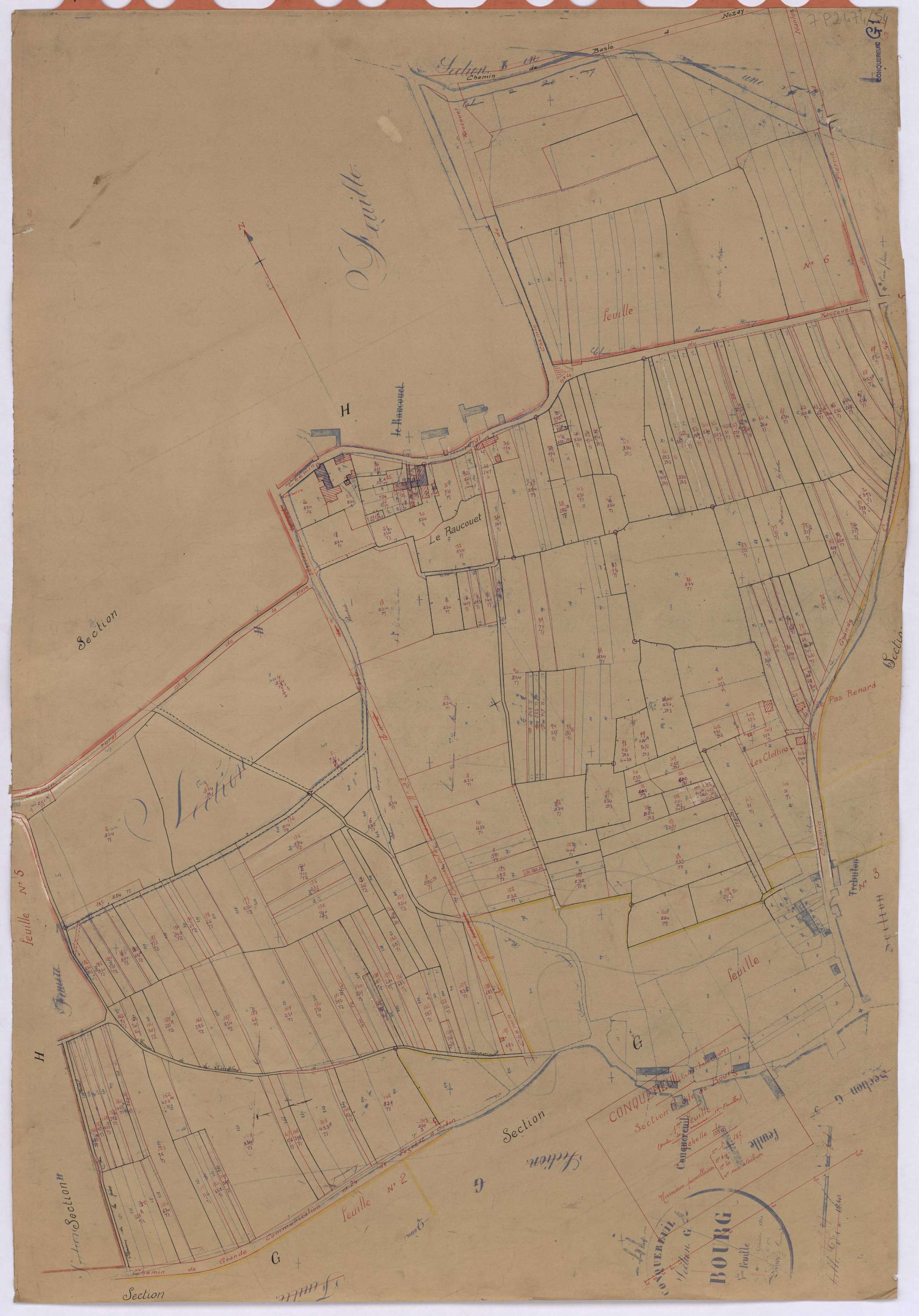 Conquereuil - Section G1 Bourg (section du) ; 1-187