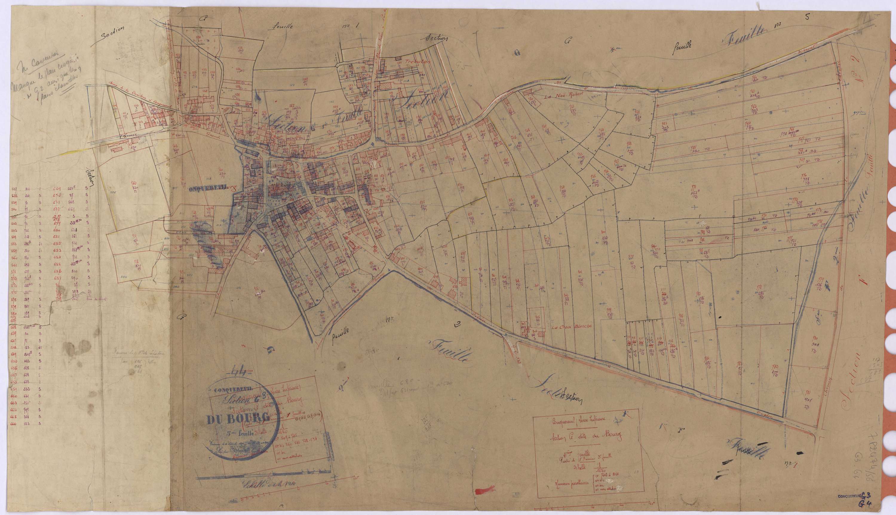 Conquereuil - Section G3 G4 Bourg (section du) ; 509-745 ; 746-814