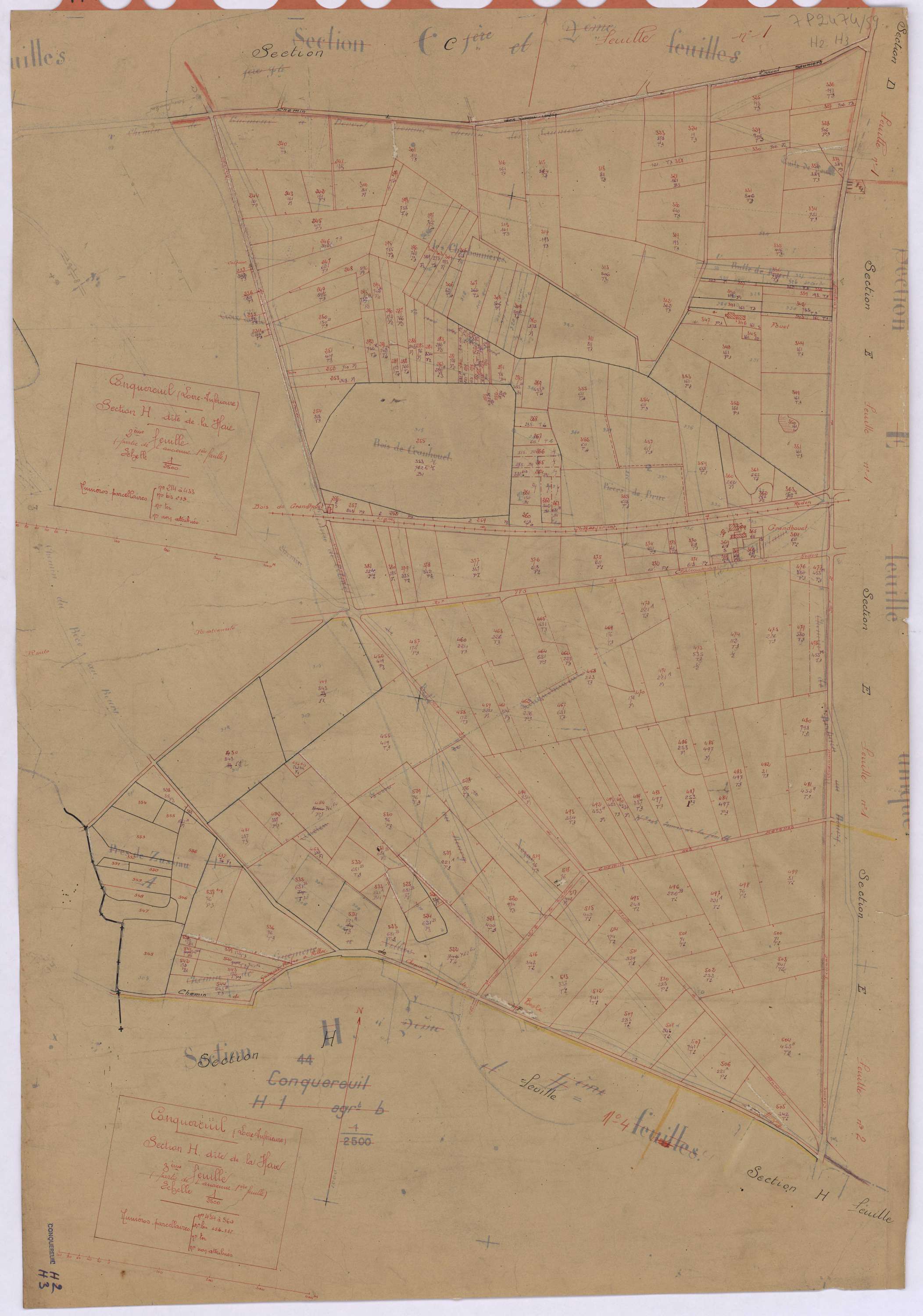 Conquereuil - Section H2 H3 Haie (section de La) ; 214-433 ; 434-560
