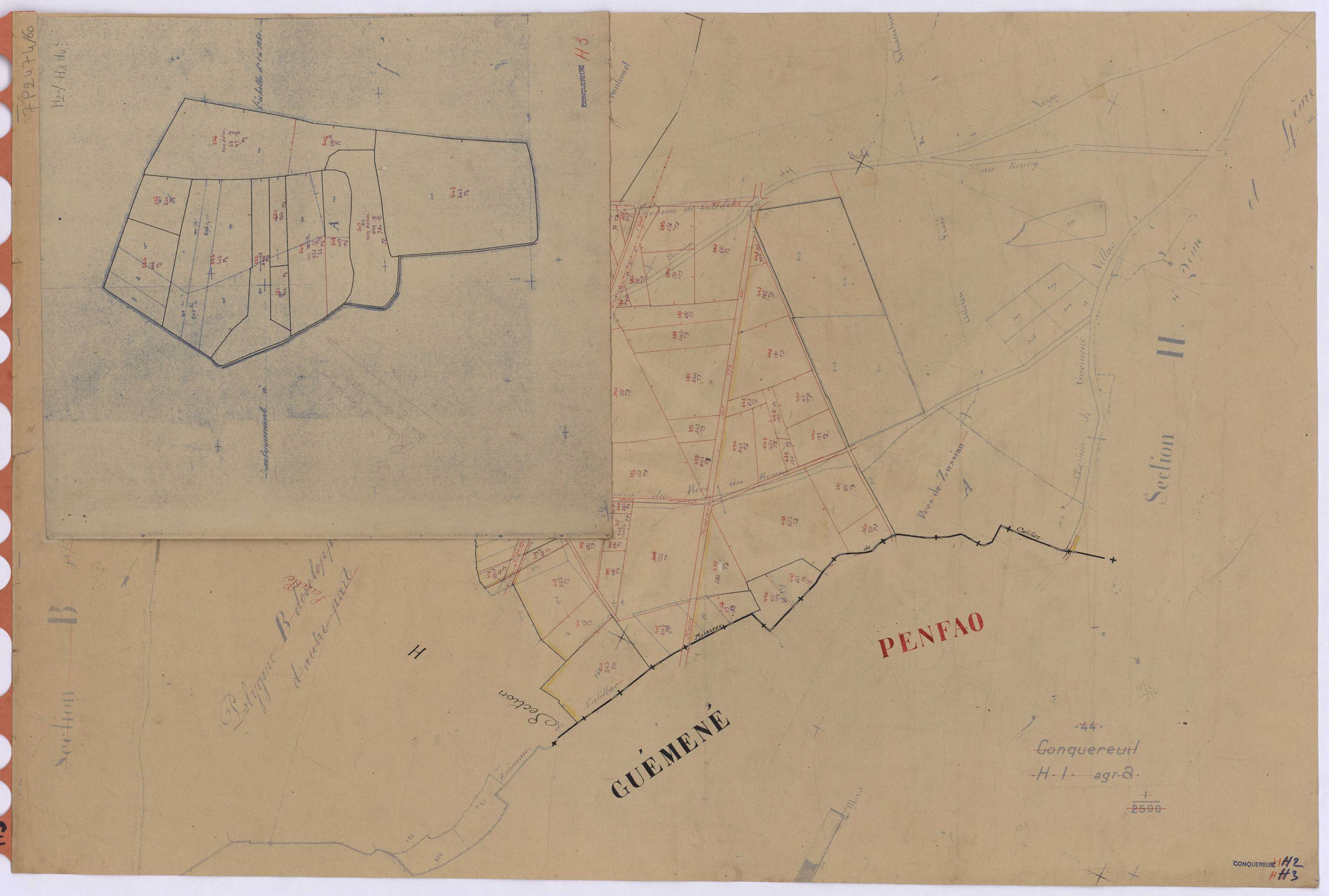 Conquereuil - Section H2 H3 Haie (section de La) ; 214-433 ; 434-560