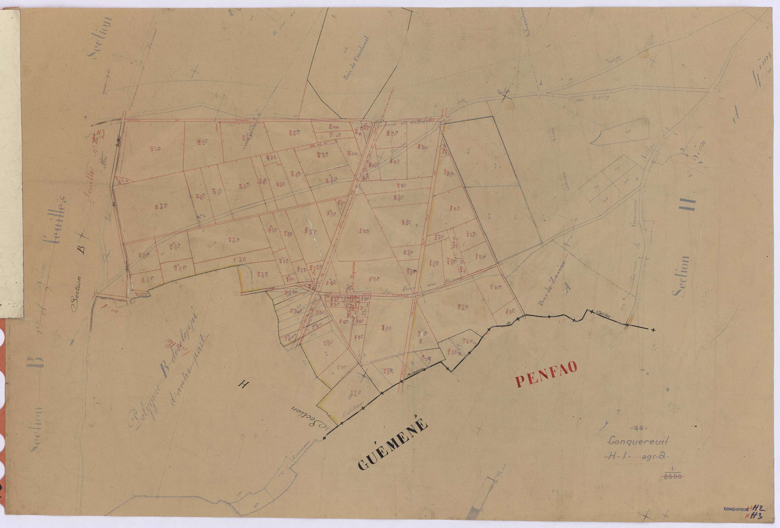 Conquereuil - Section H2 H3 Haie (section de La) ; 214-433 ; 434-560