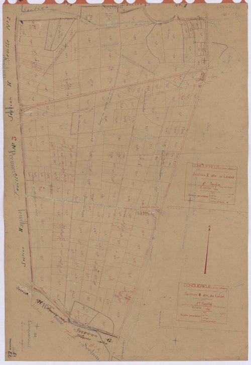 Conquereuil - Section E1 E2 Landes (section des) ; 1-286 ; 287-571