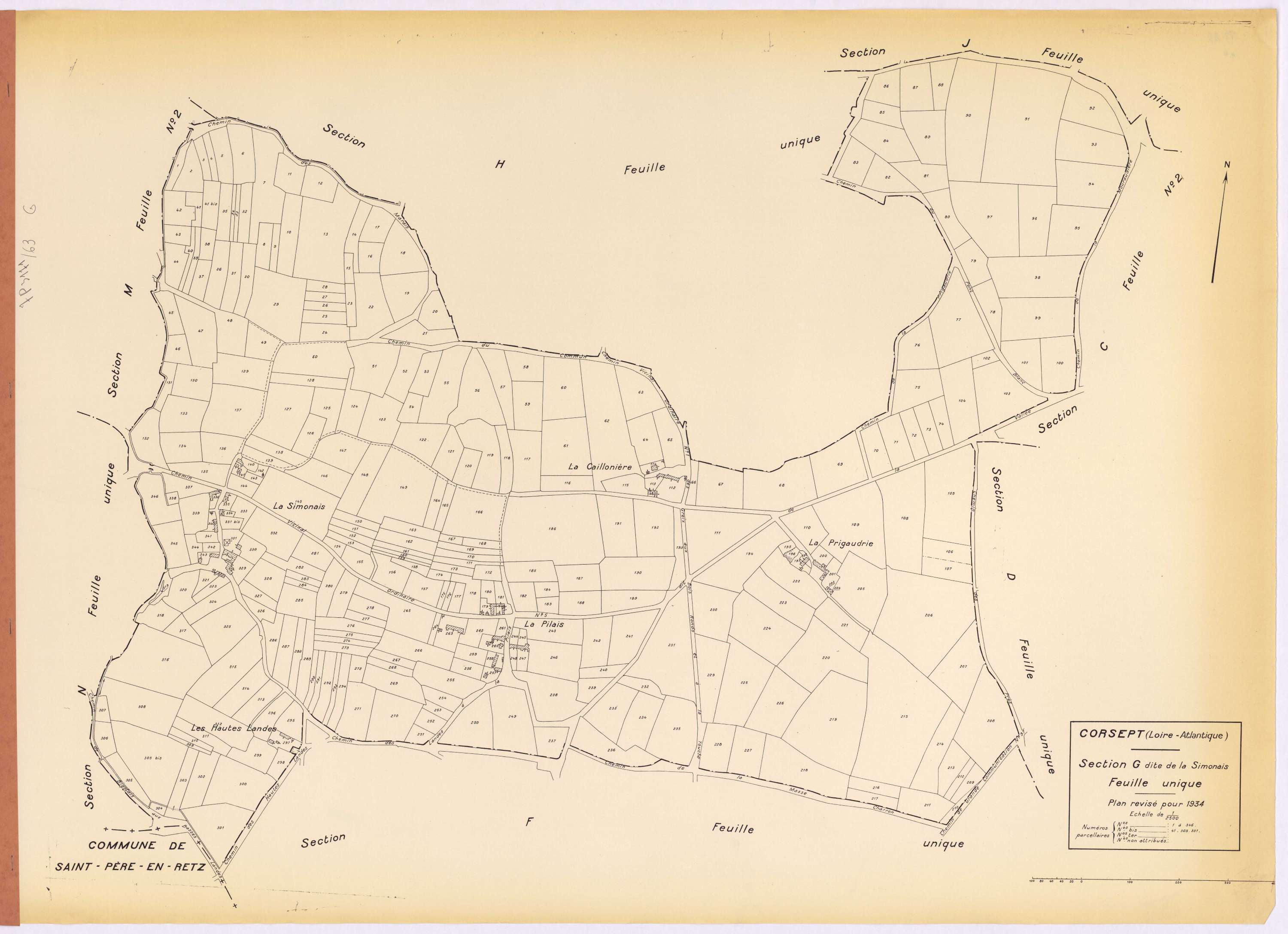 Corsept - Section G Simonais (section de La) ; 1-346