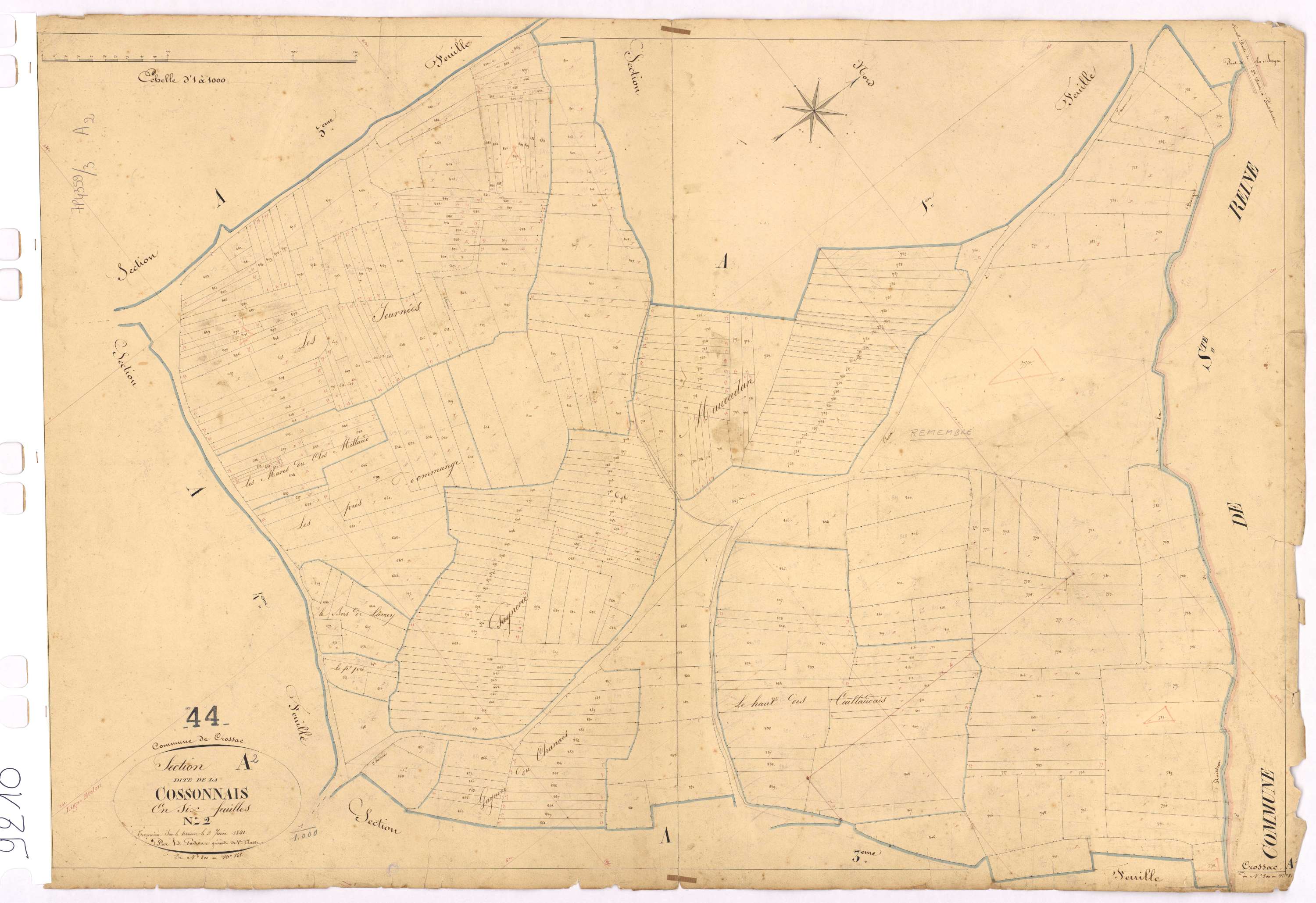 Crossac - Section A2 Cossonnais (section de La) ; 500-868