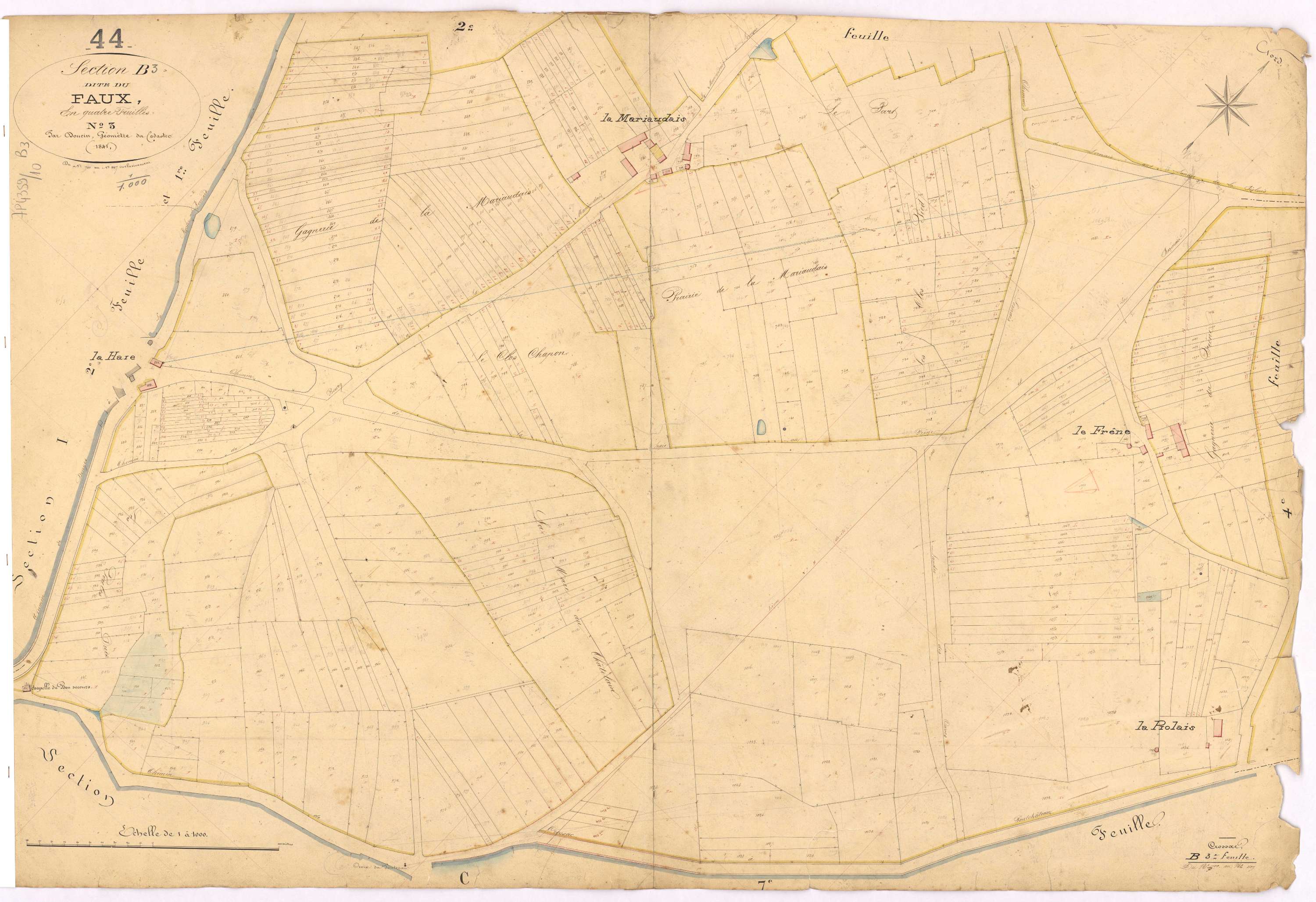 Crossac - Section B3 Faux (section du) ; 700-1107