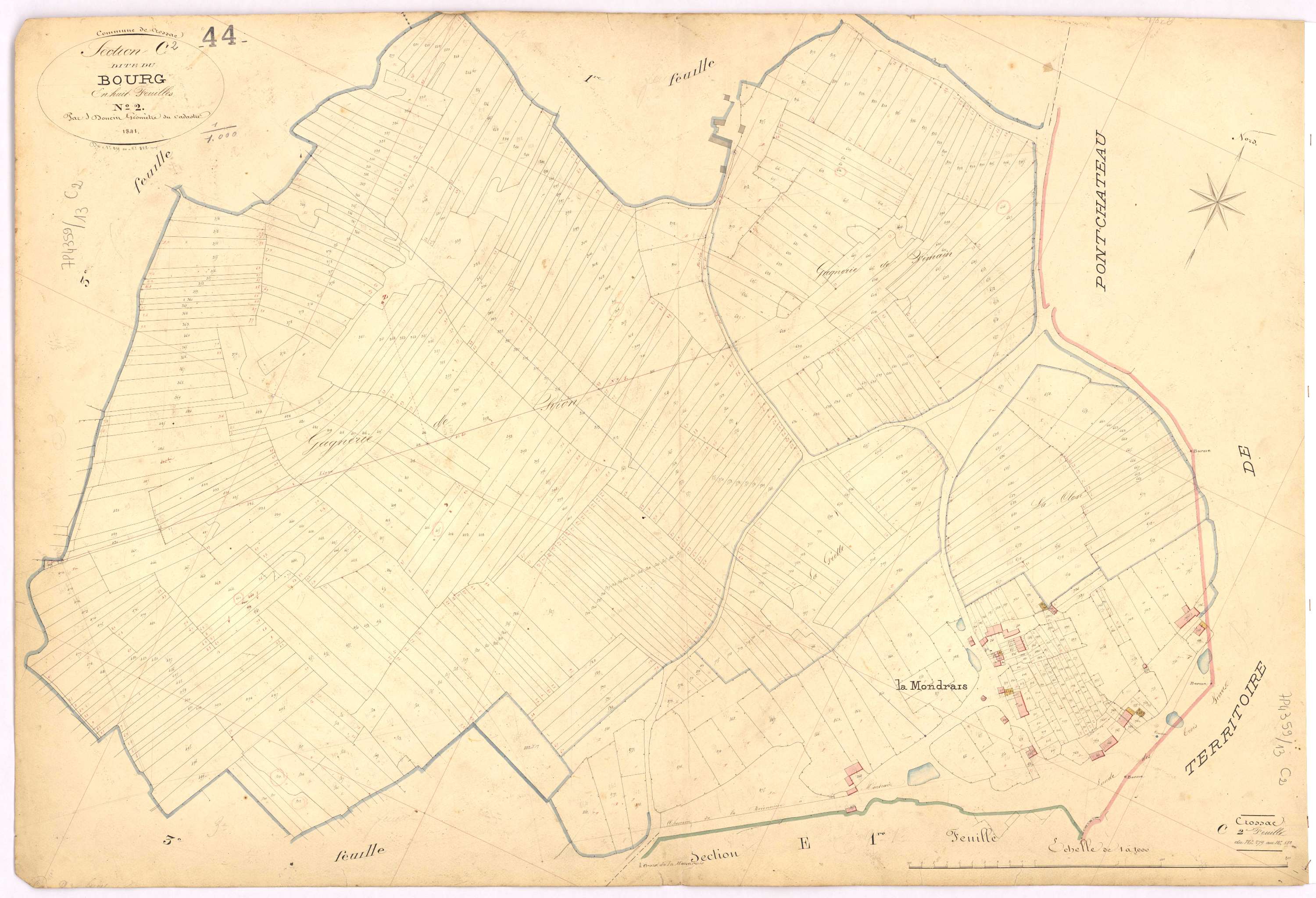 Crossac - Section C2 Bourg (section du) ; 279-882