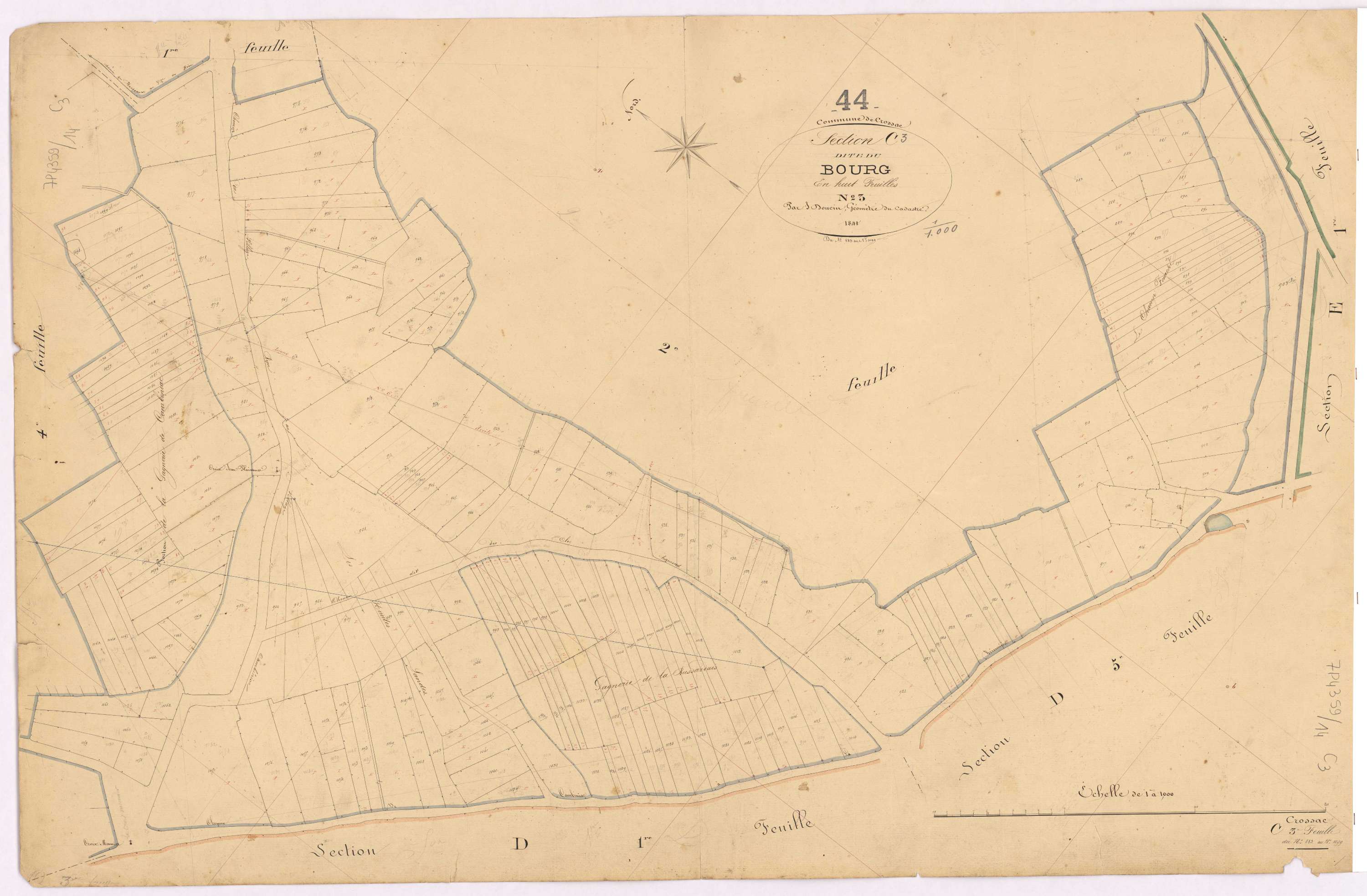 Crossac - Section C3 Bourg (section du) ; 883-1099