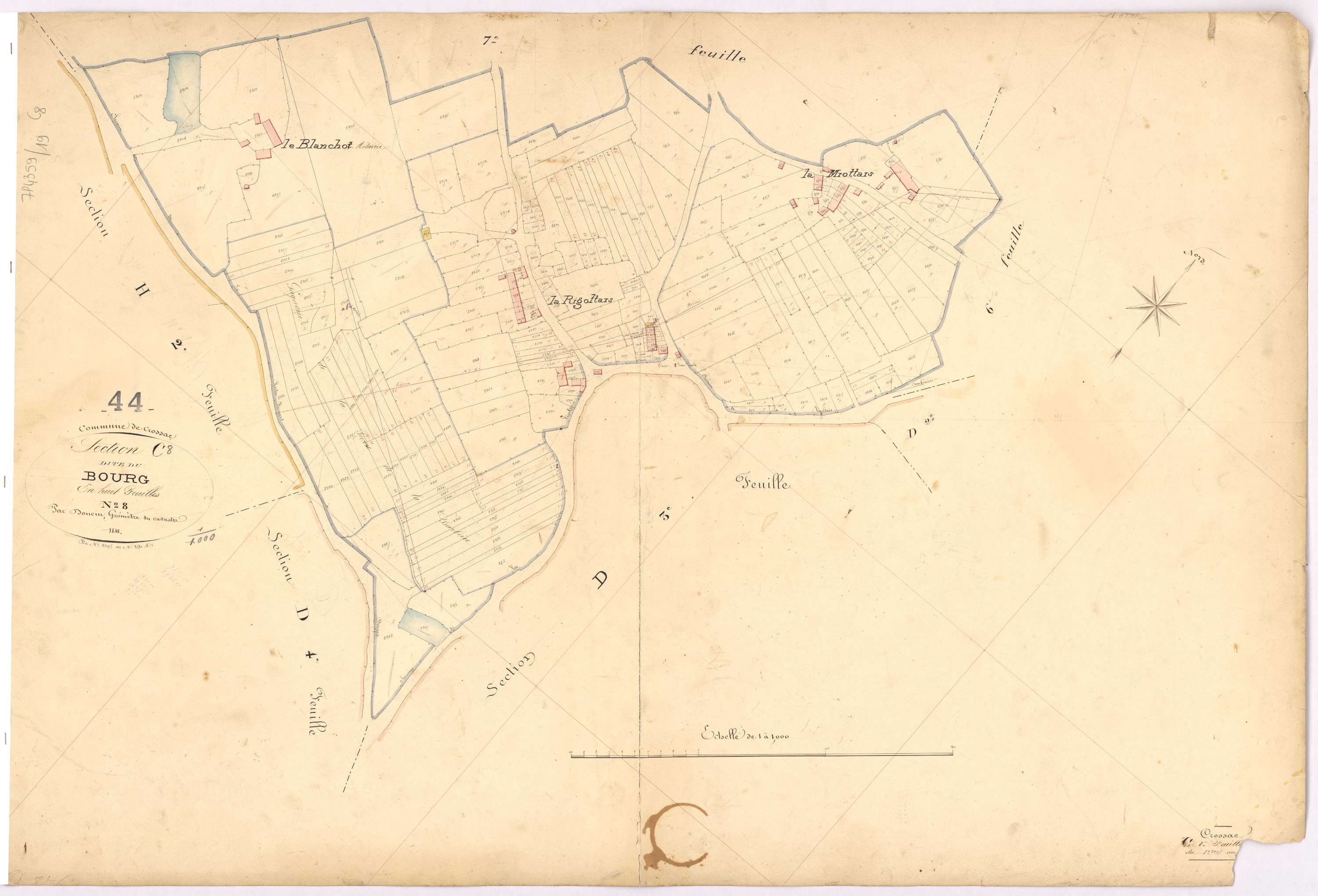 Crossac - Section C8 Bourg (section du) ; 2295-2521