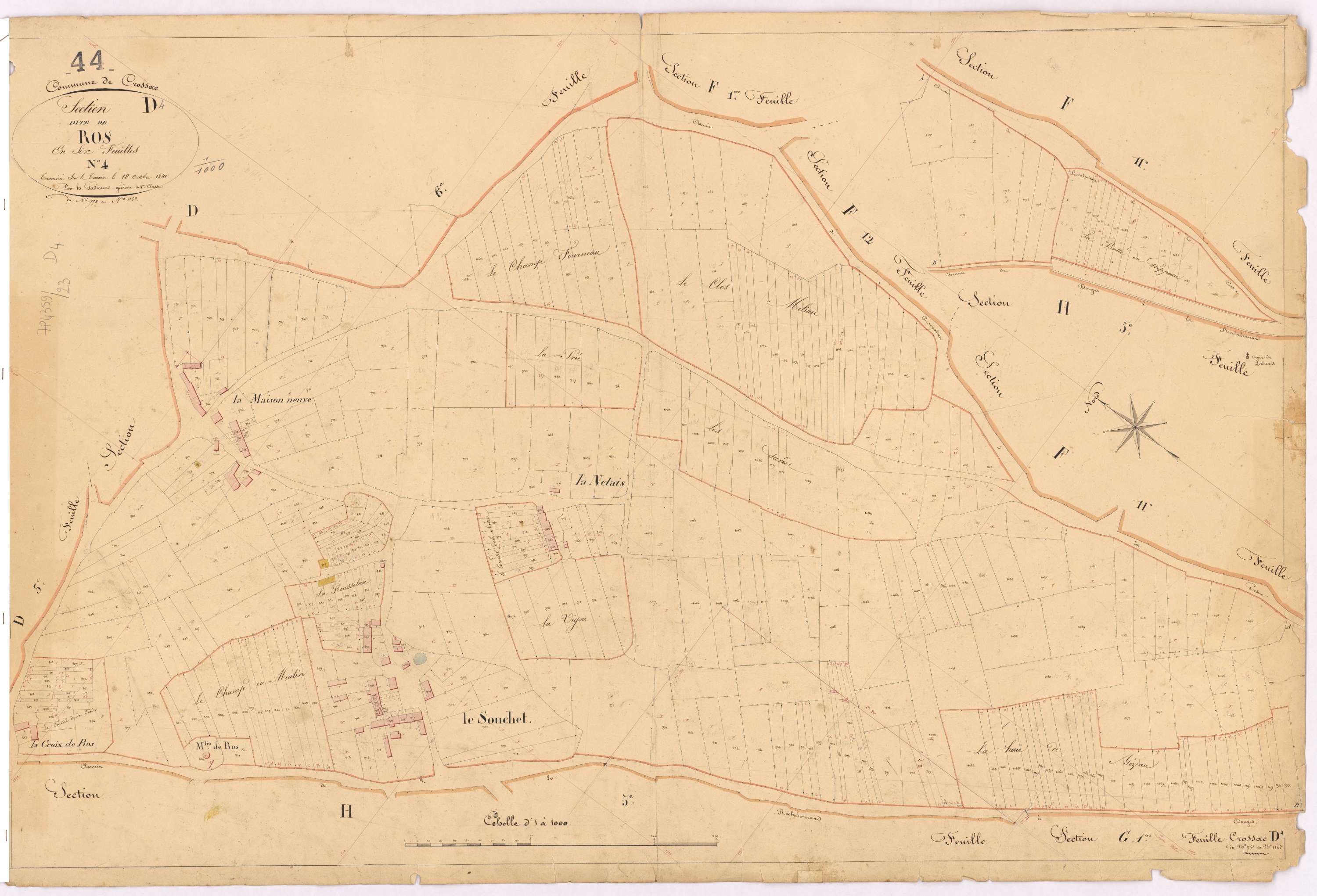 Crossac - Section D4 Ros (section de) ; 758-1163