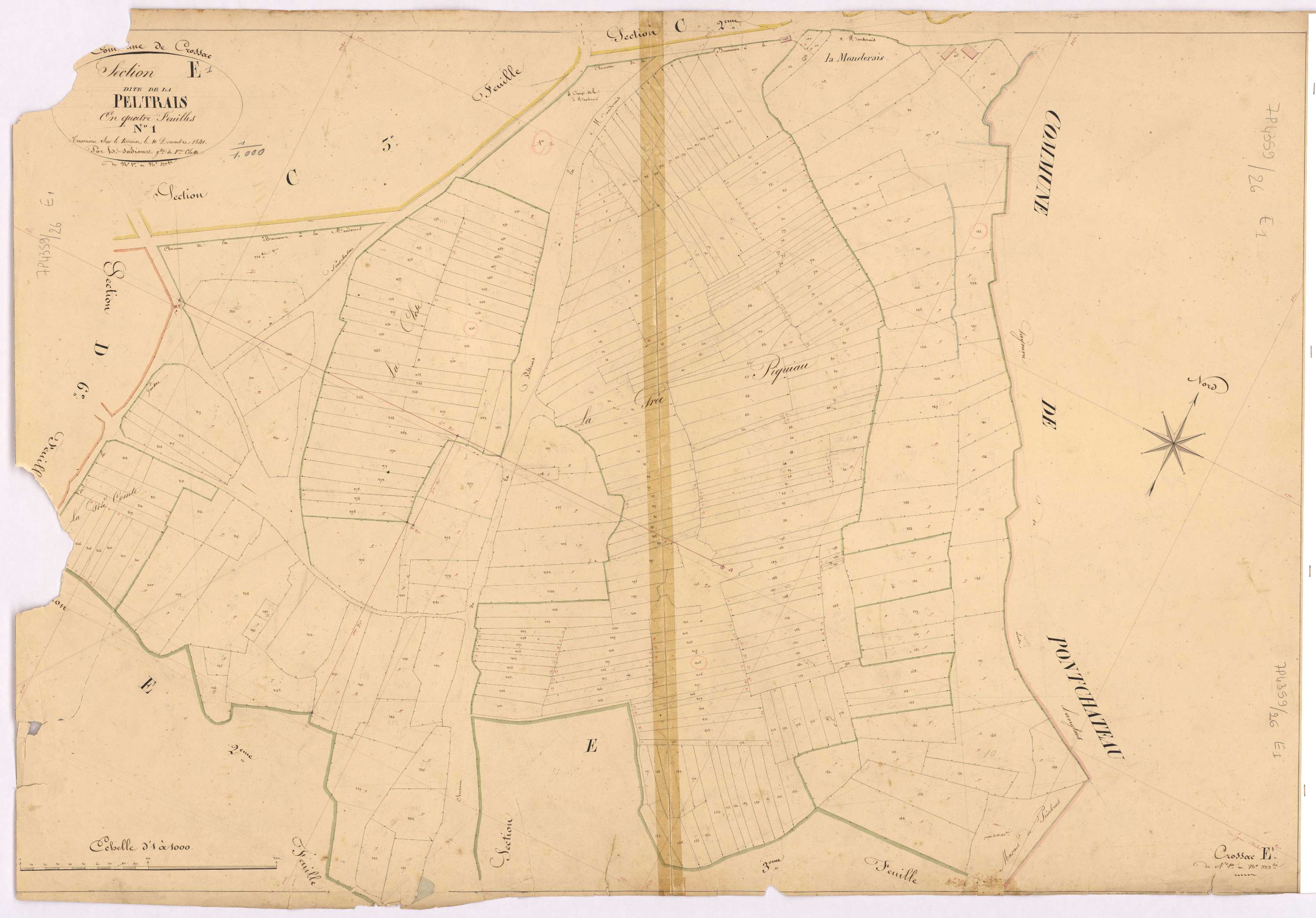 Crossac - Section E1 Peltrais (section de La) ; 1-323bis