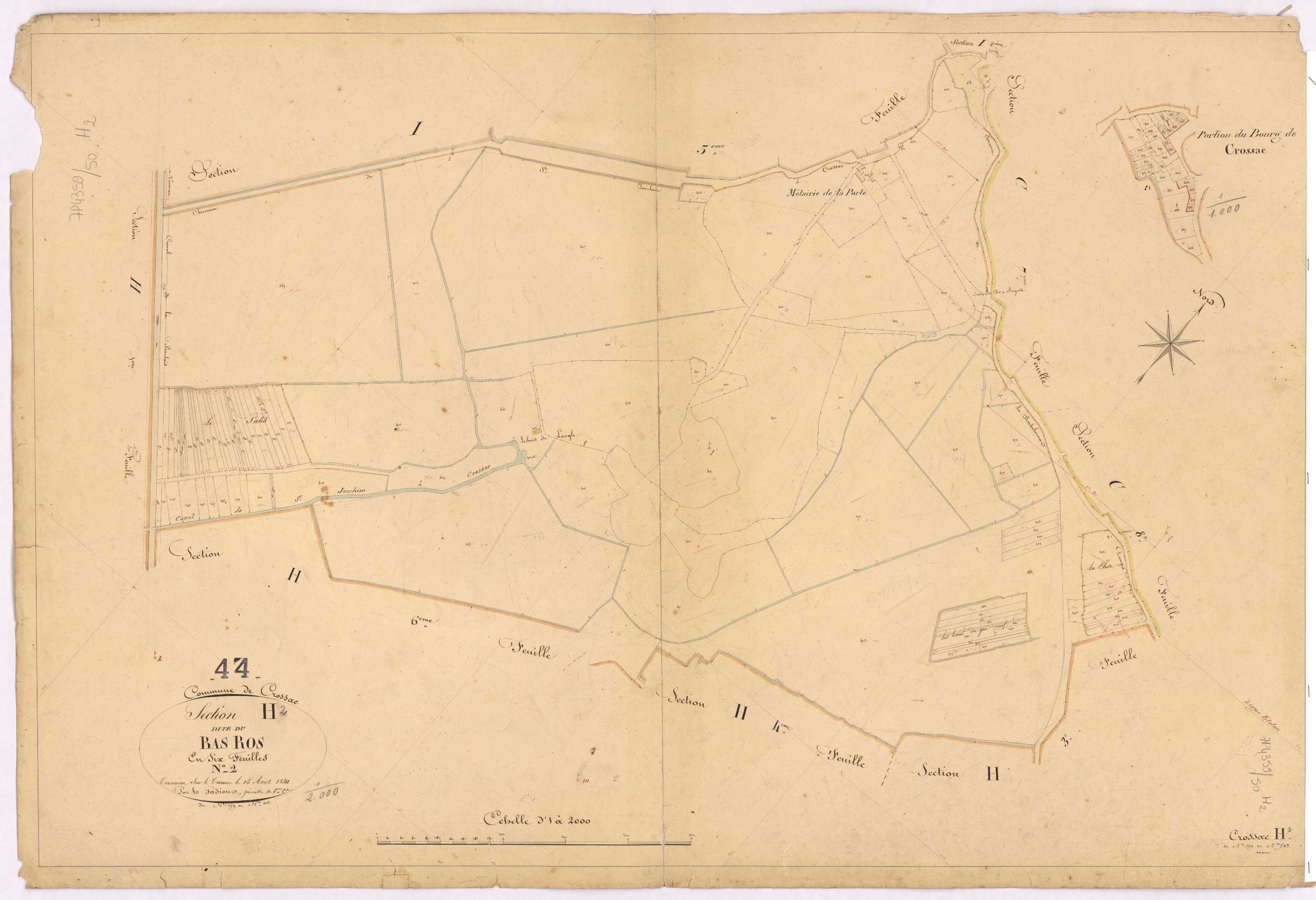 Crossac - Section H2 Bas Ros (section du) ; 359-503